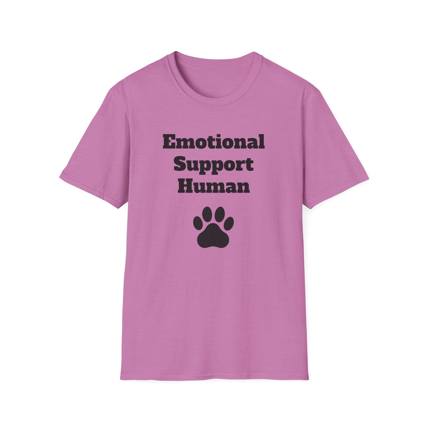 Emotional Support Human T-Shirt, Unisex Funny Tee, Pet Lover Gift, Animal Support Shirt, Casual Wear for Humans, Cute Animal Paw Print