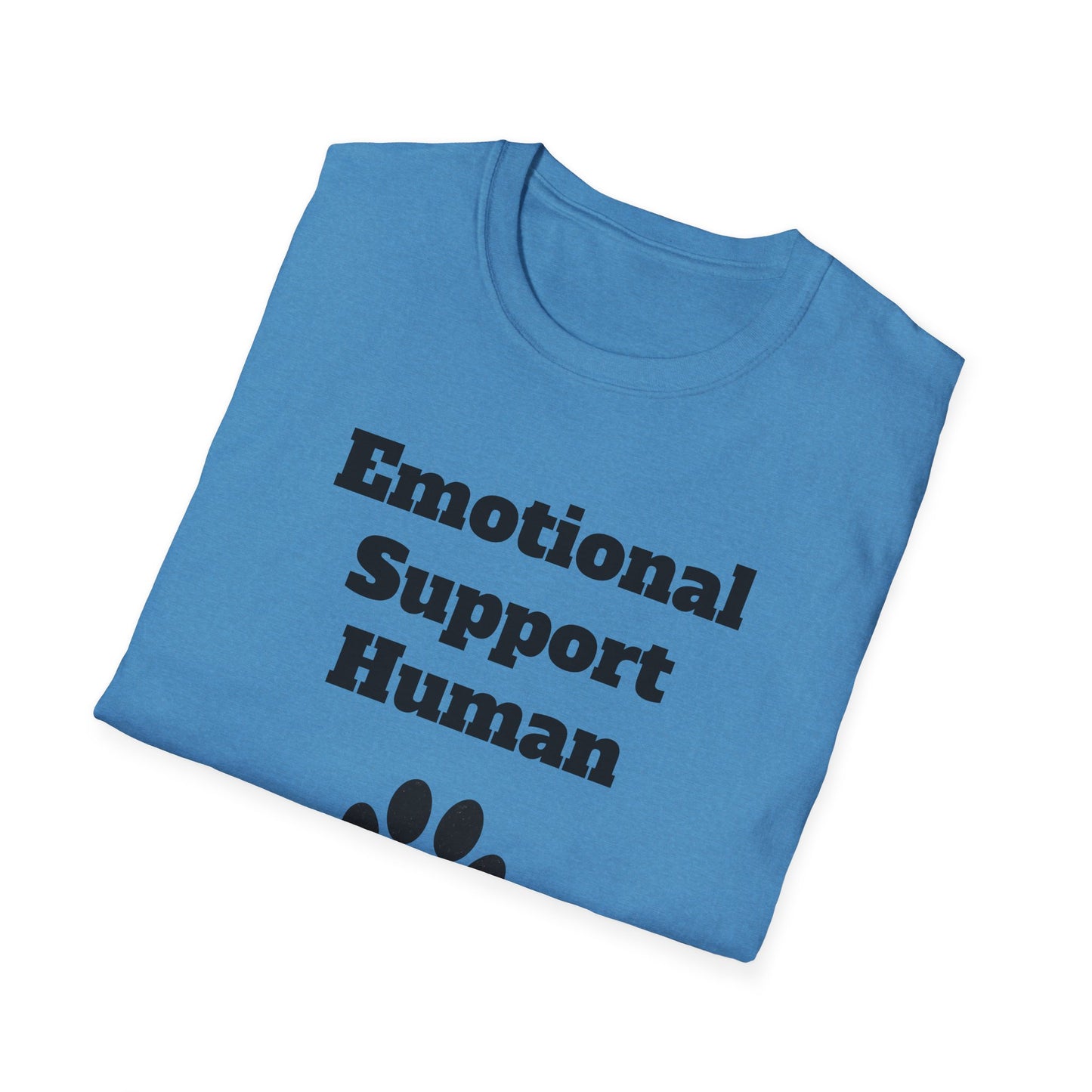 Emotional Support Human T-Shirt, Unisex Funny Tee, Pet Lover Gift, Animal Support Shirt, Casual Wear for Humans, Cute Animal Paw Print