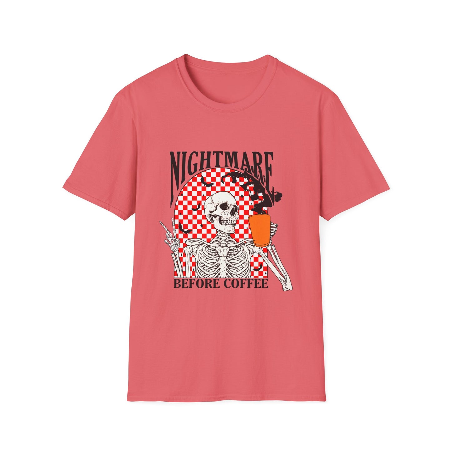 Nightmare Before Coffee Unisex T-Shirt, Halloween Gift, Skeleton Tee, Funny Coffee Shirt, Graphic Tee for Coffee Lovers