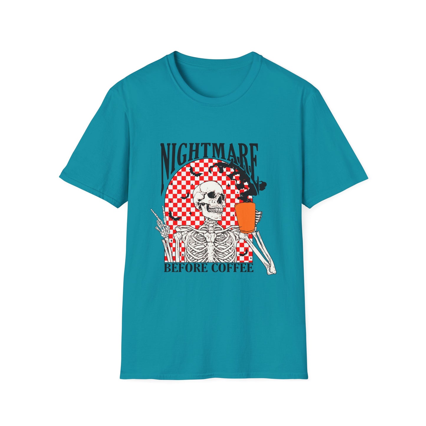Nightmare Before Coffee Unisex T-Shirt, Halloween Gift, Skeleton Tee, Funny Coffee Shirt, Graphic Tee for Coffee Lovers