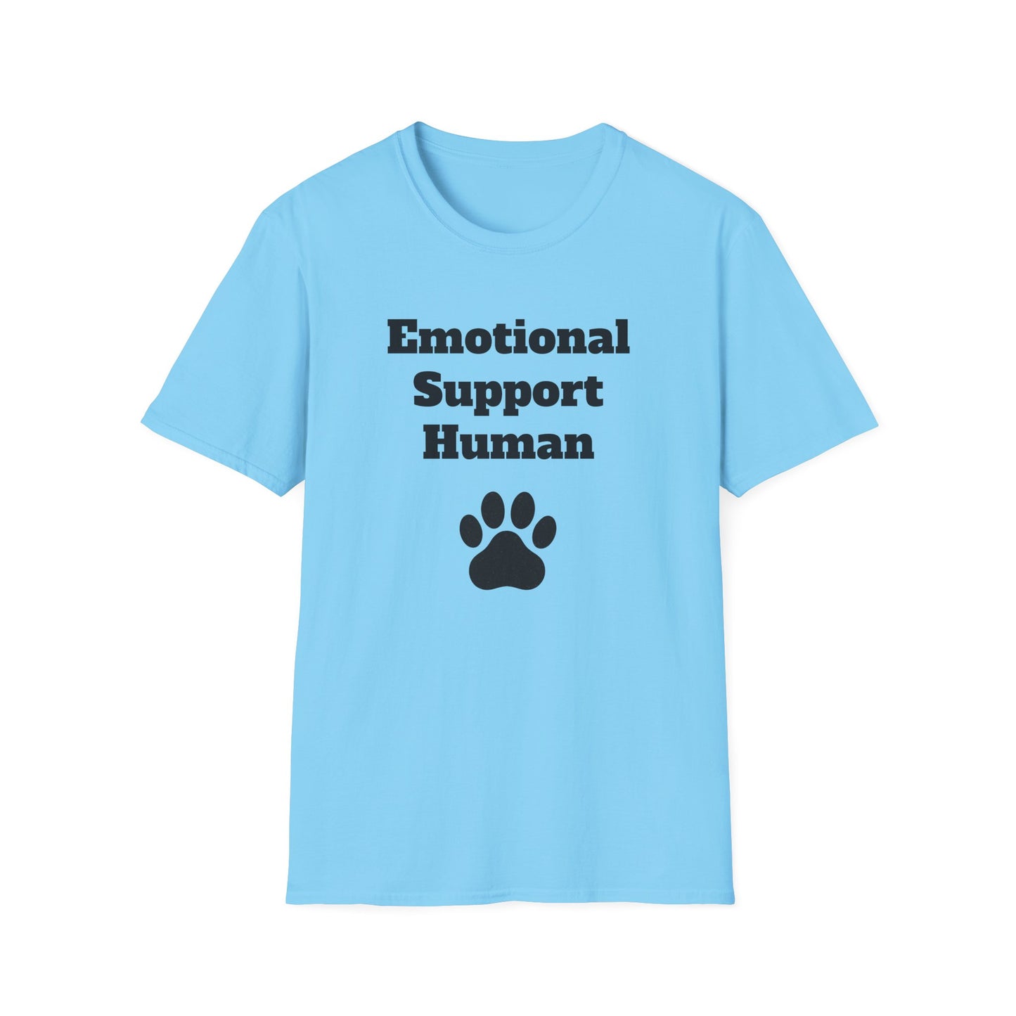 Emotional Support Human T-Shirt, Unisex Funny Tee, Pet Lover Gift, Animal Support Shirt, Casual Wear for Humans, Cute Animal Paw Print
