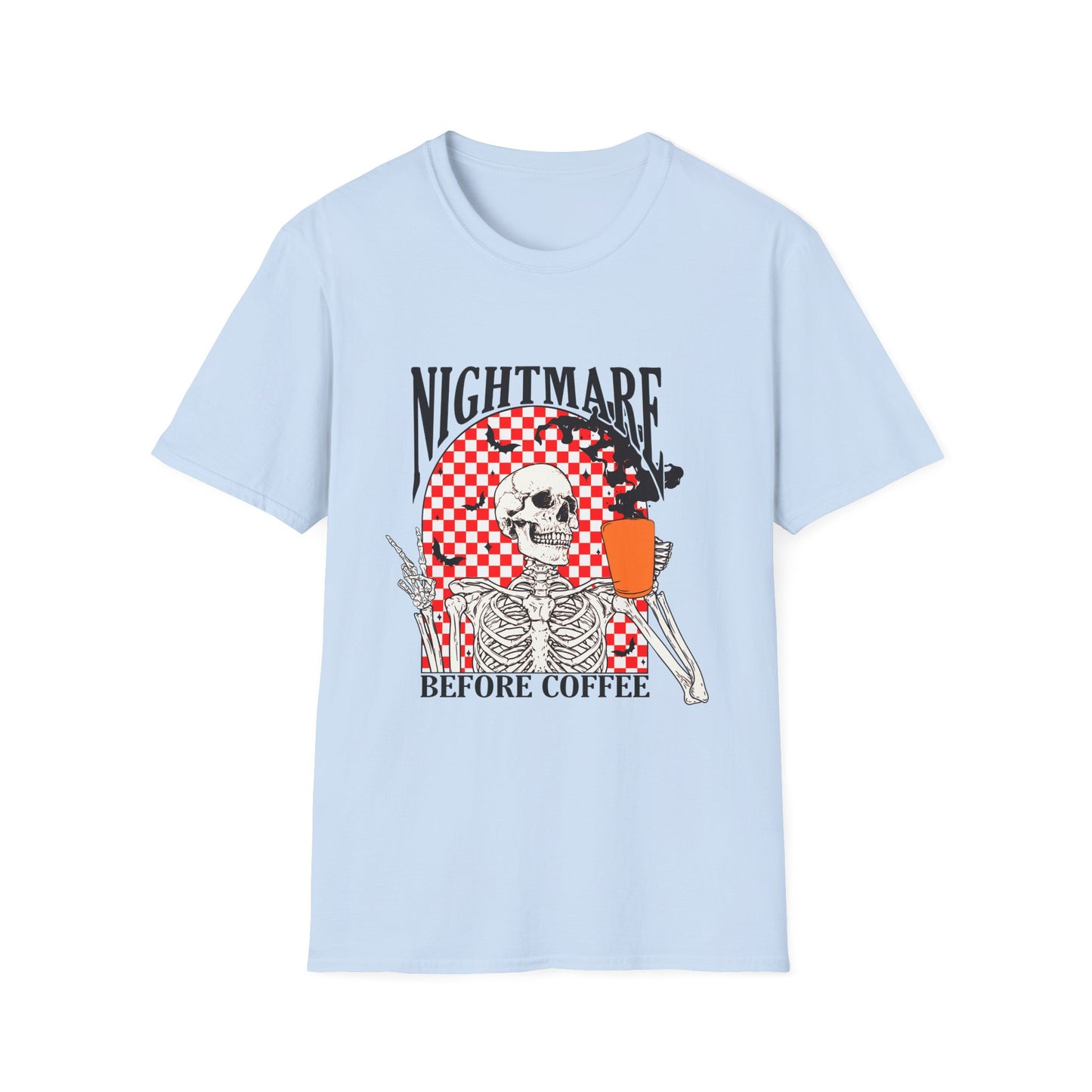 Nightmare Before Coffee Unisex T-Shirt, Halloween Gift, Skeleton Tee, Funny Coffee Shirt, Graphic Tee for Coffee Lovers