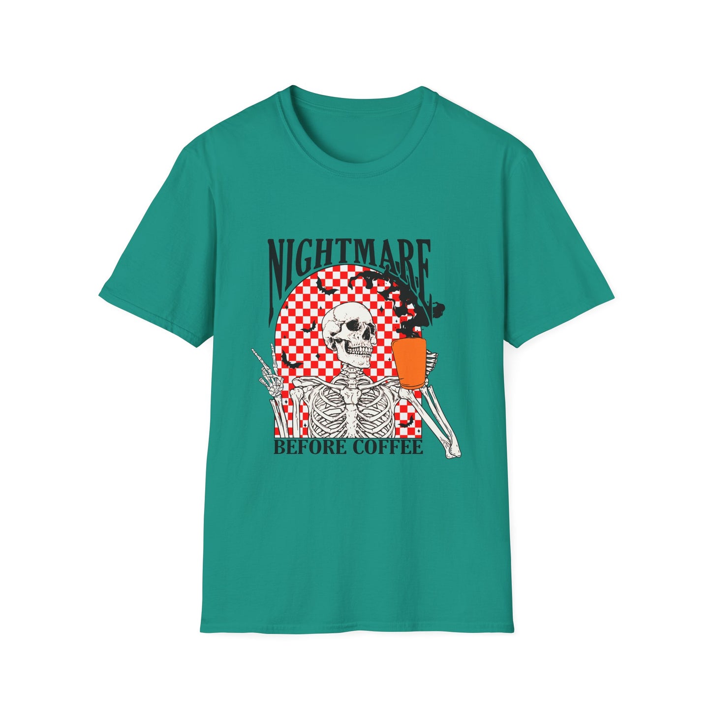 Nightmare Before Coffee Unisex T-Shirt, Halloween Gift, Skeleton Tee, Funny Coffee Shirt, Graphic Tee for Coffee Lovers