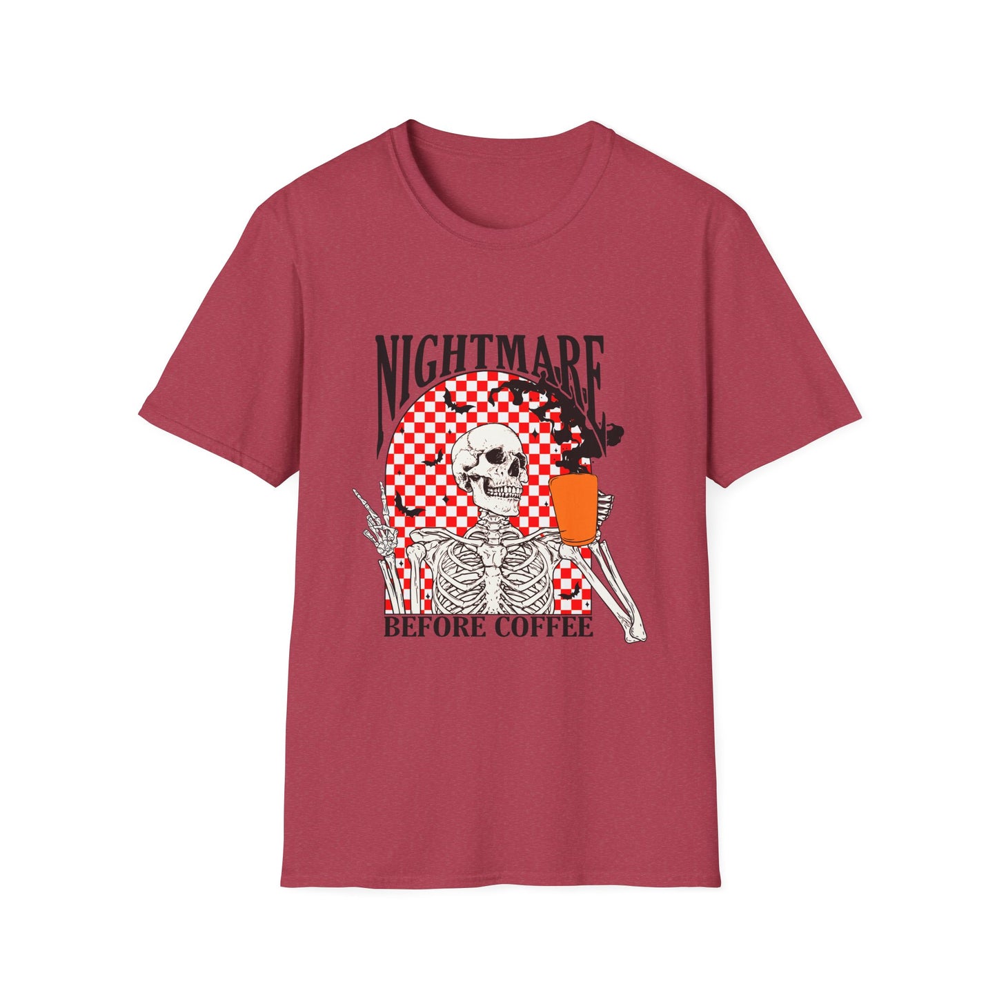 Nightmare Before Coffee Unisex T-Shirt, Halloween Gift, Skeleton Tee, Funny Coffee Shirt, Graphic Tee for Coffee Lovers
