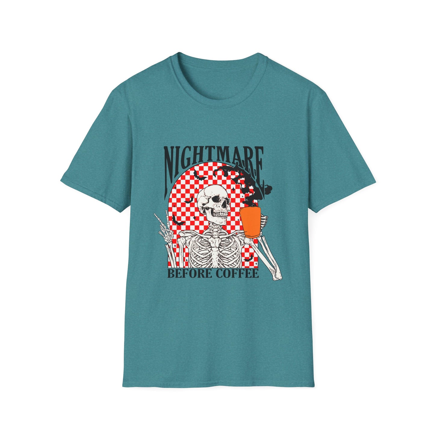Nightmare Before Coffee Unisex T-Shirt, Halloween Gift, Skeleton Tee, Funny Coffee Shirt, Graphic Tee for Coffee Lovers
