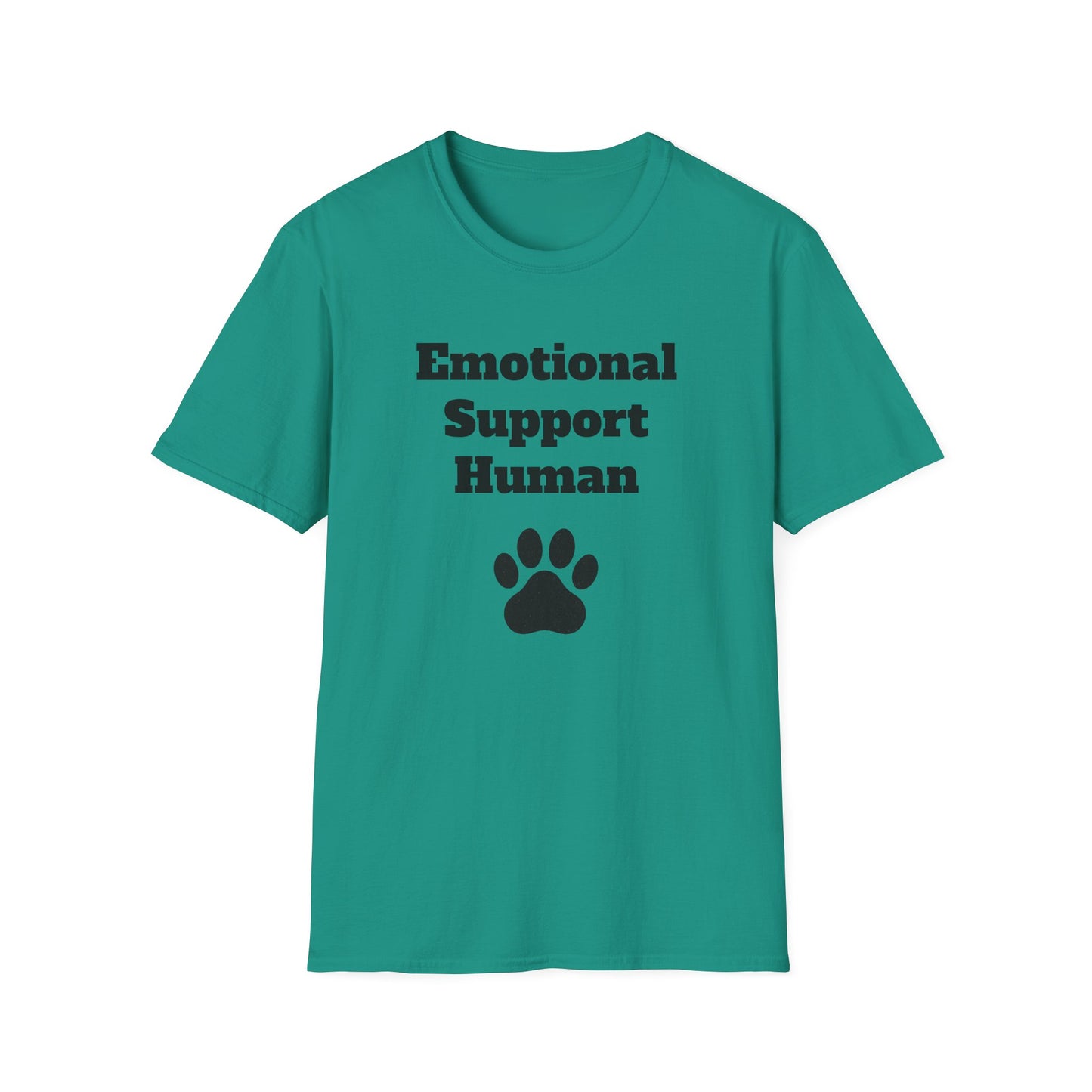 Emotional Support Human T-Shirt, Unisex Funny Tee, Pet Lover Gift, Animal Support Shirt, Casual Wear for Humans, Cute Animal Paw Print