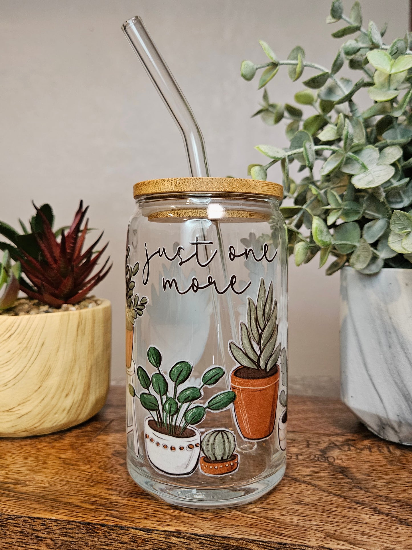 Just One More Plant Glass Cup - Desert Blossom Gifts