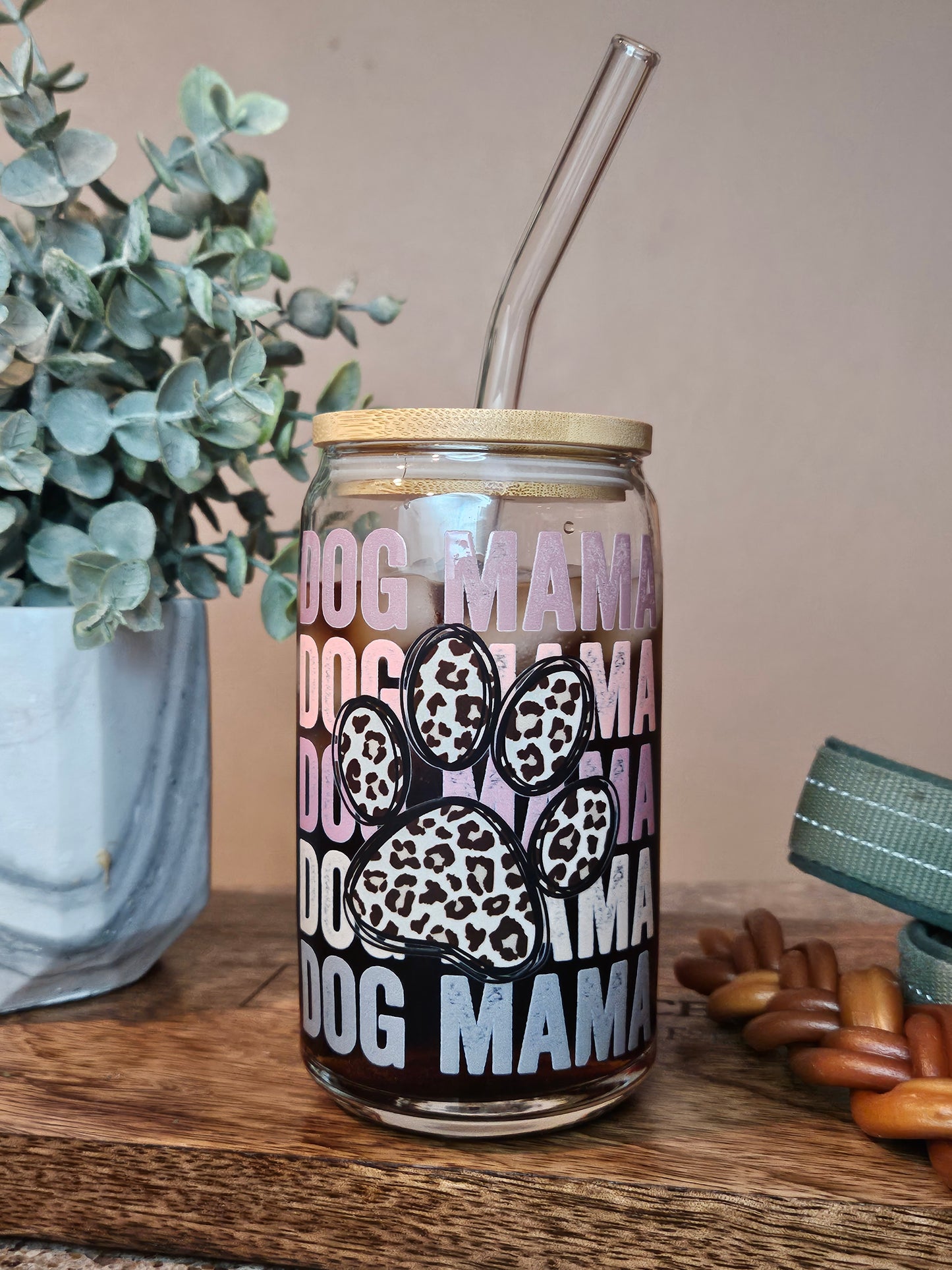 Dog Mama Glass Cup - Desert Blossom Gifts