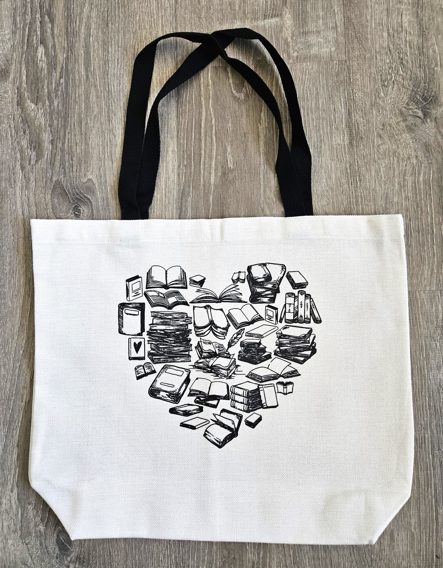 Book Heart Canvas Bag - Desert Blossom Gifts