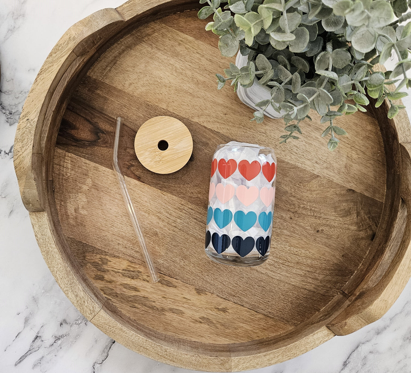 Hearts Glass Cup - Desert Blossom Gifts