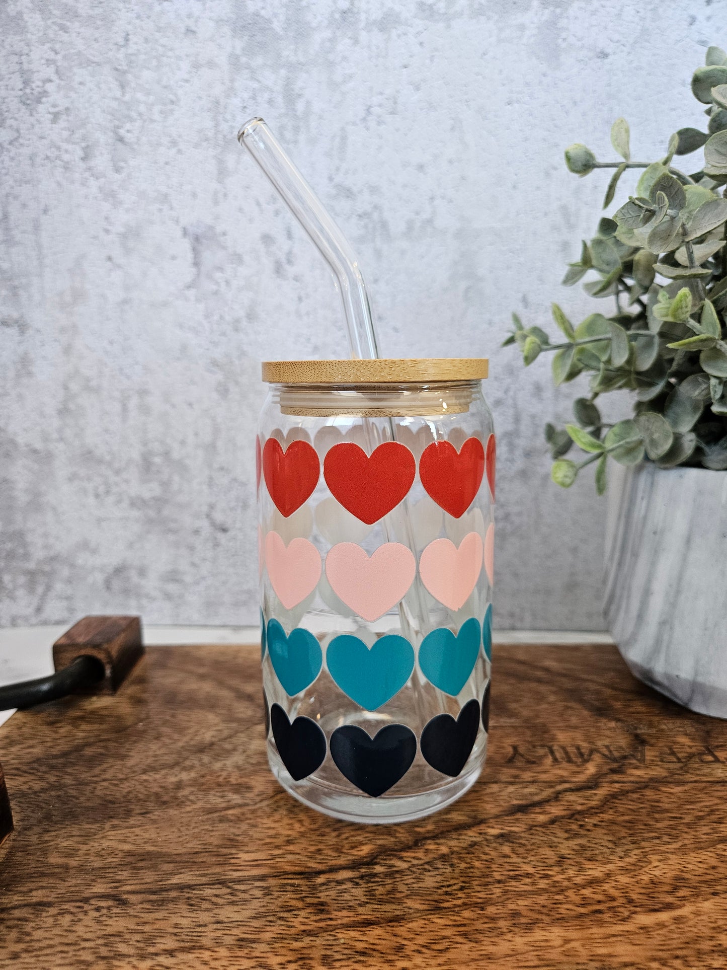 Hearts Glass Cup - Desert Blossom Gifts