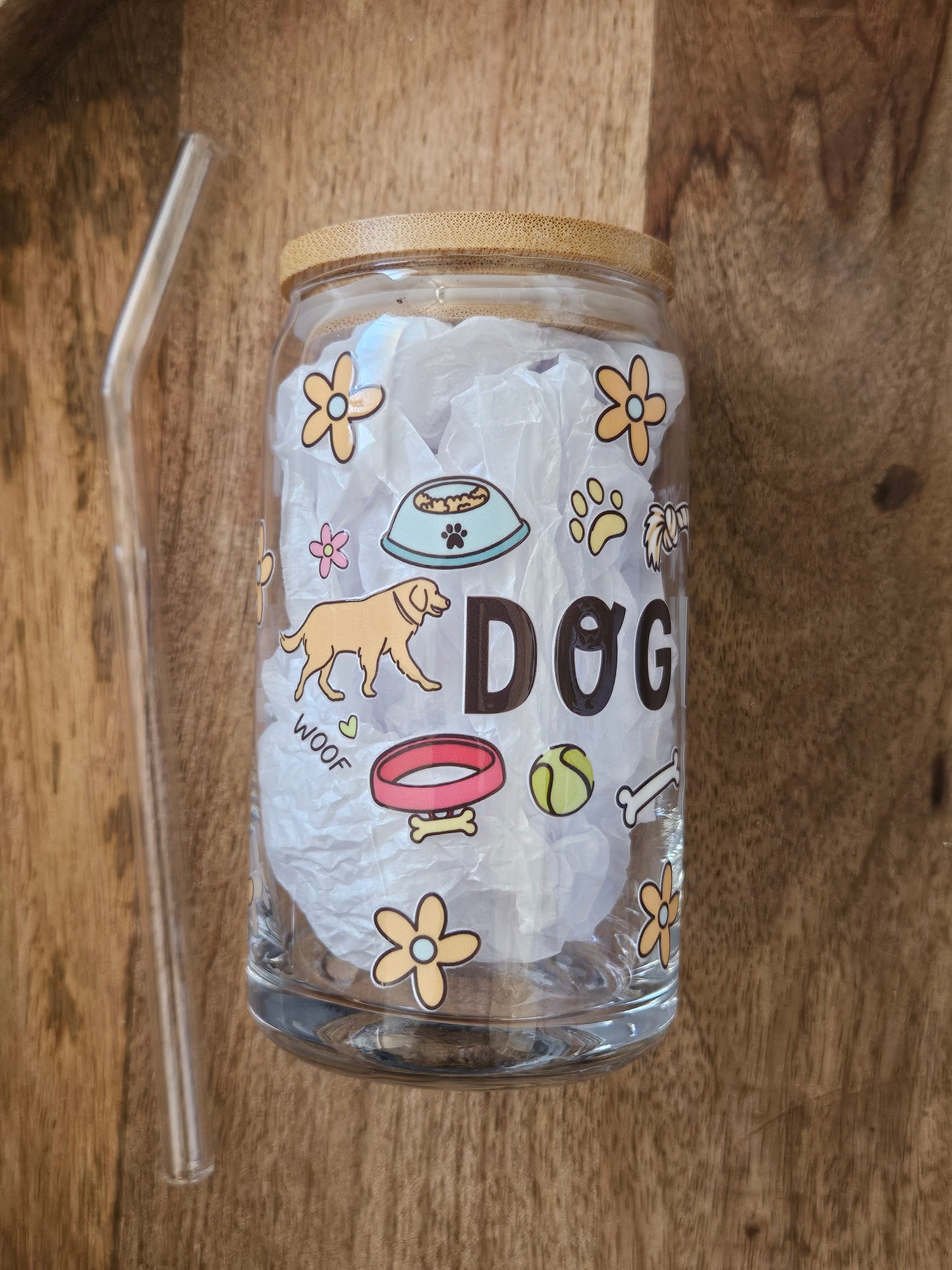Dog Mom Glass Cup - Desert Blossom Gifts