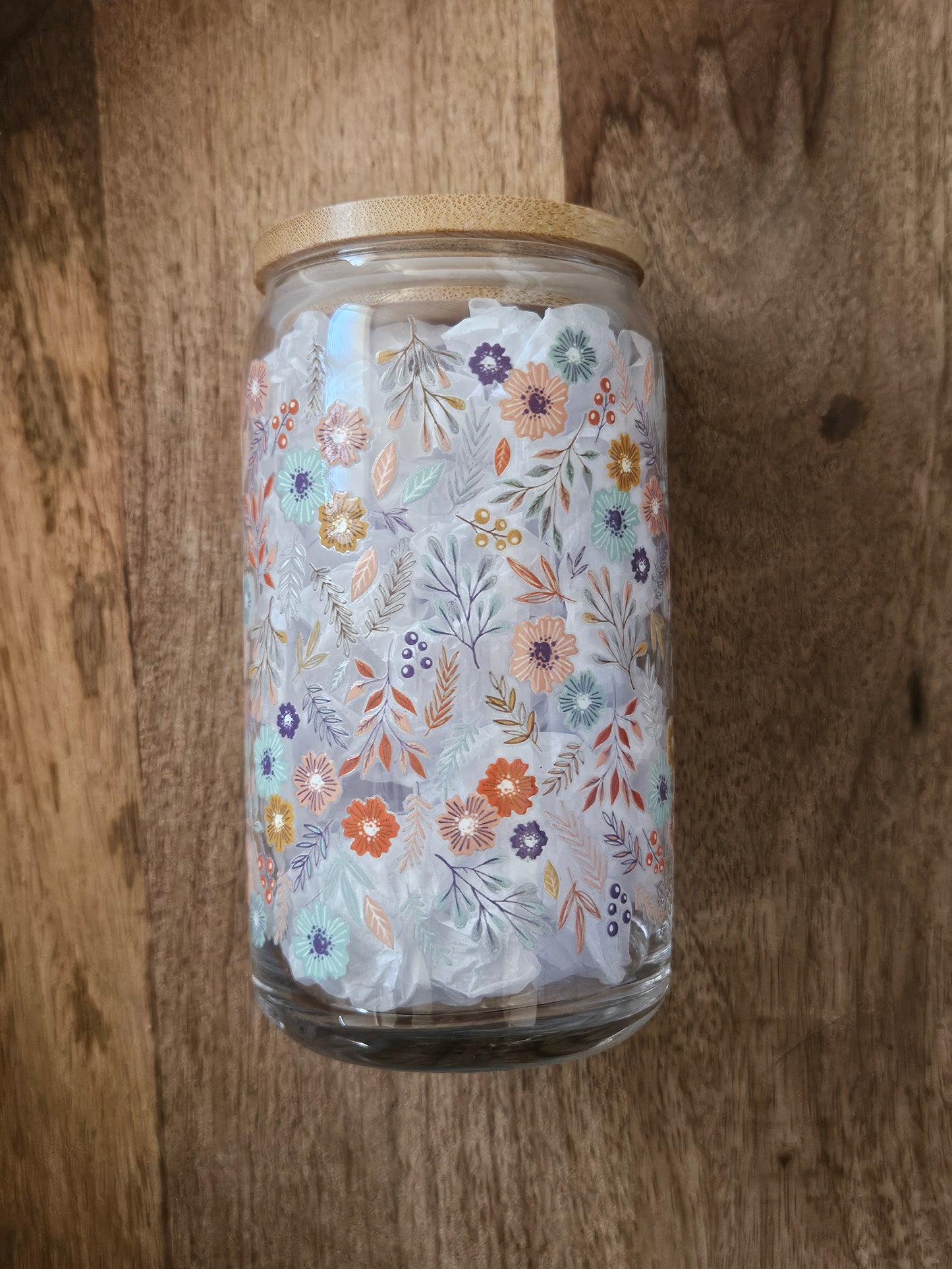 Dainty Flowers Glass Cup - Desert Blossom Gifts