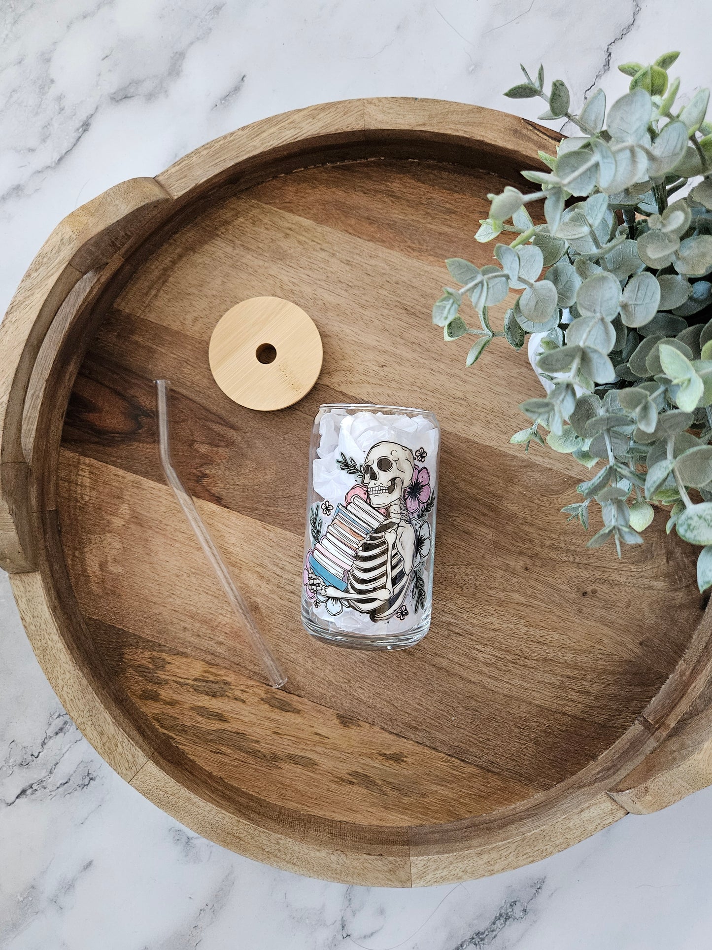 Skeleton Reader Canvas Bag - Desert Blossom Gifts