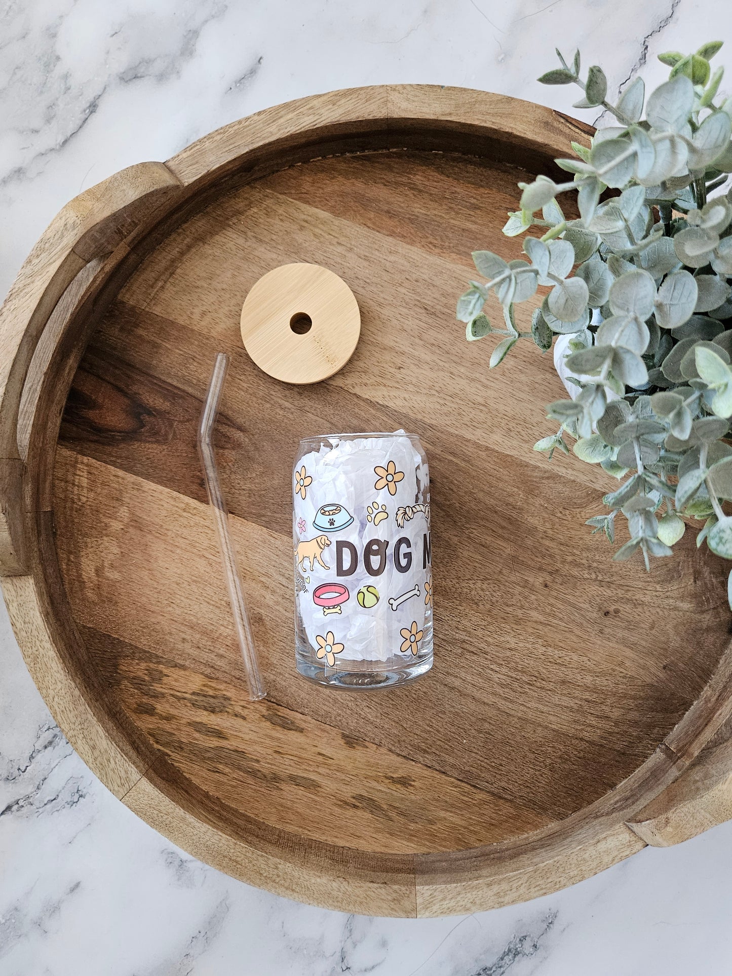 Dog Mom Glass Cup - Desert Blossom Gifts