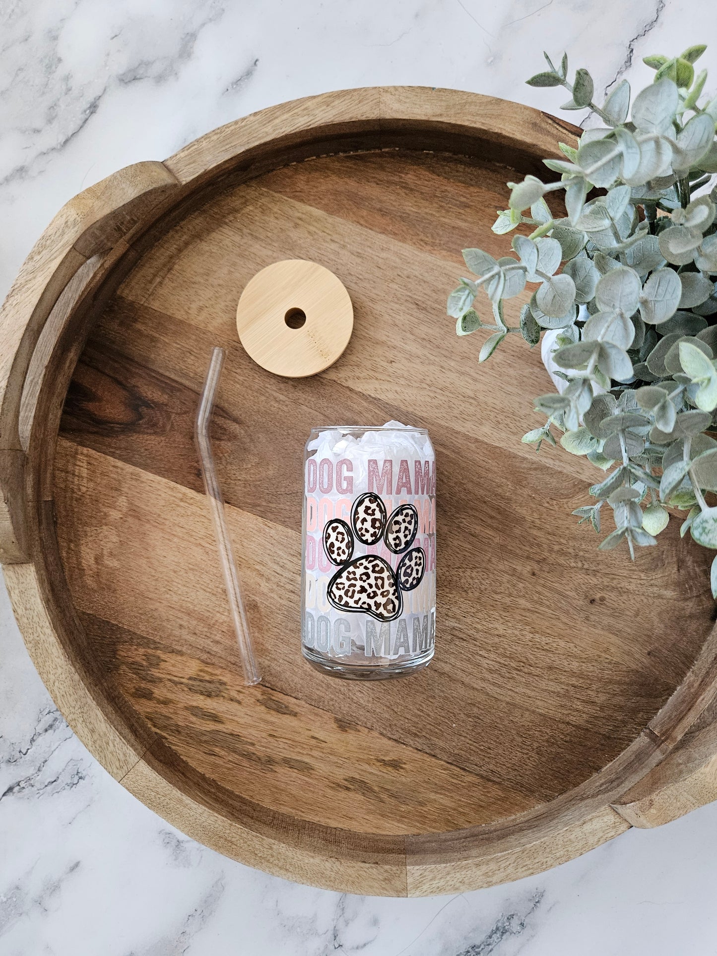 Dog Mama Glass Cup - Desert Blossom Gifts