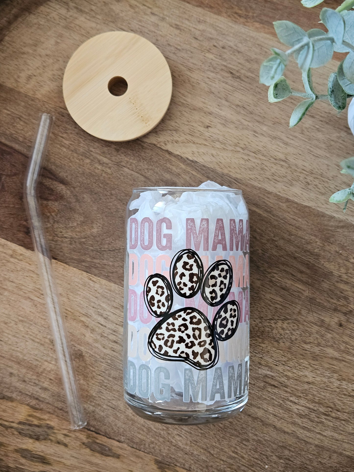 Dog Mama Glass Cup - Desert Blossom Gifts