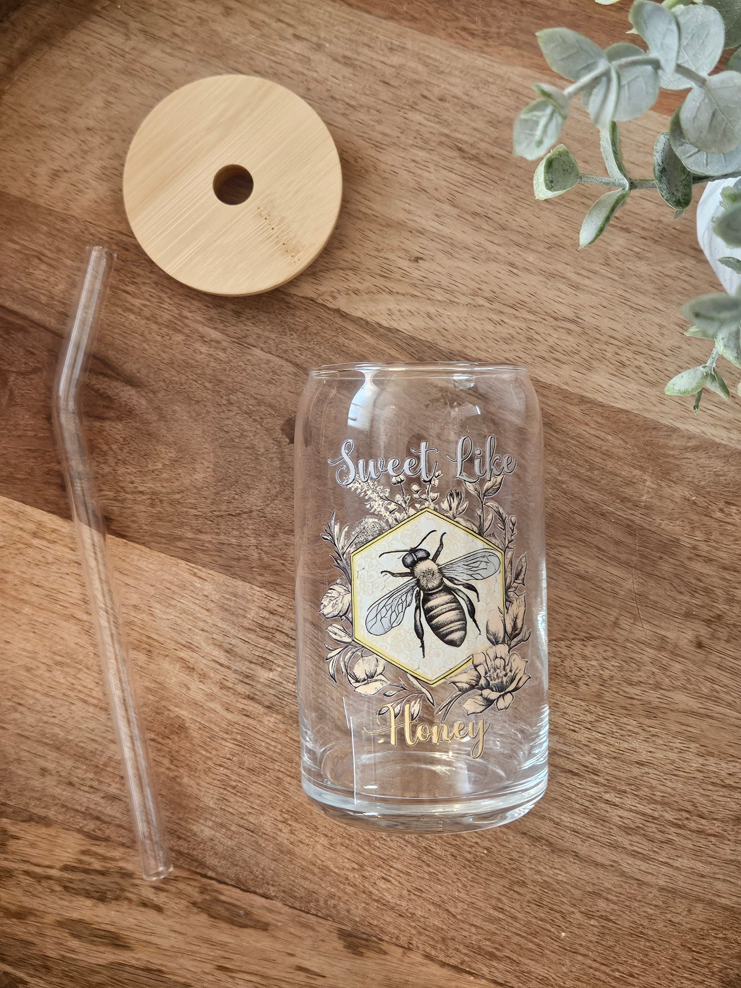 Sweet Like Honey Glass Cup - Desert Blossom Gifts