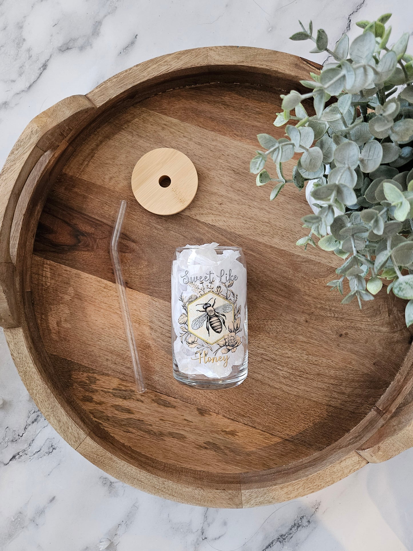 Sweet Like Honey Glass Cup - Desert Blossom Gifts