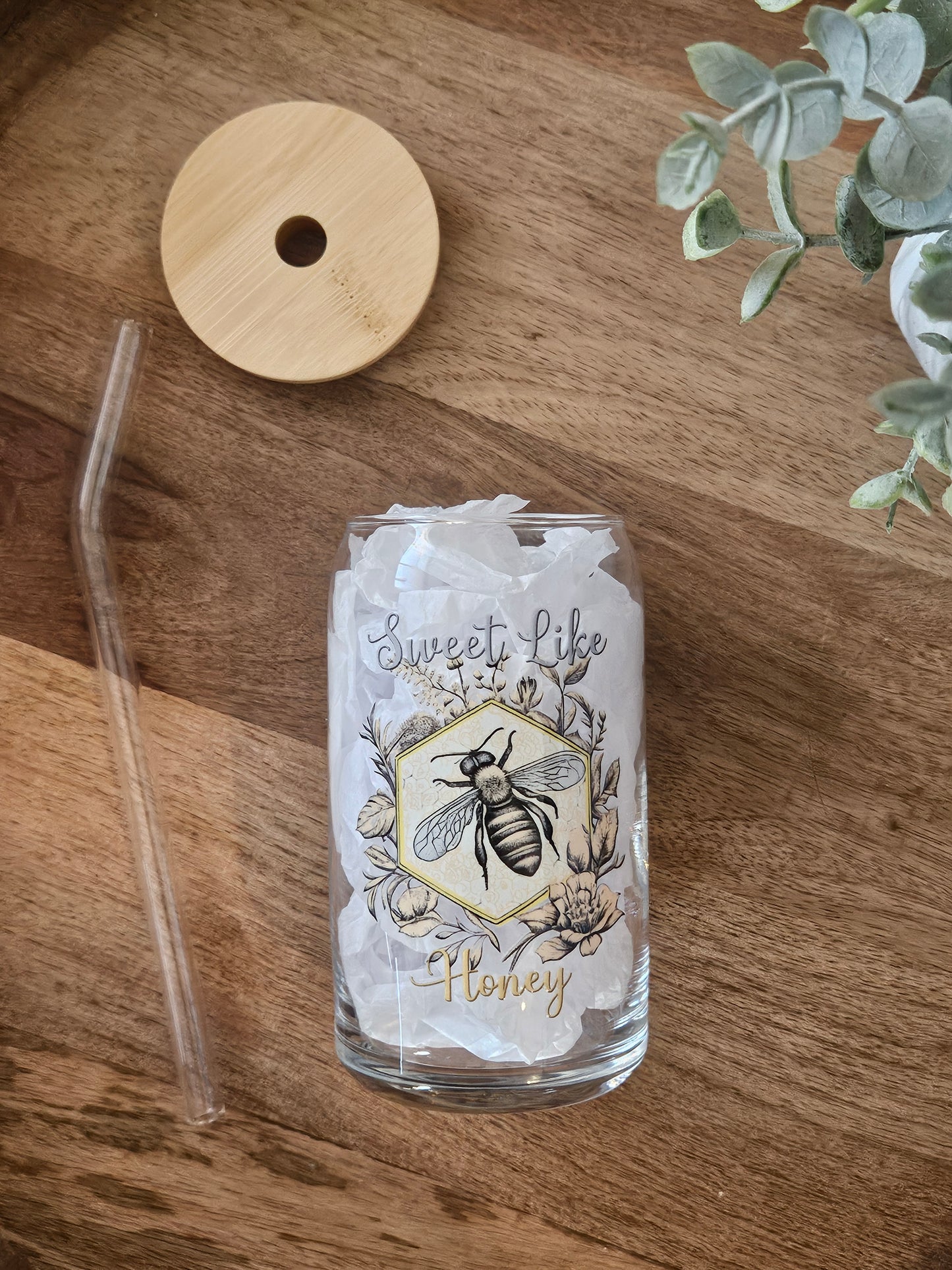Sweet Like Honey Glass Cup - Desert Blossom Gifts