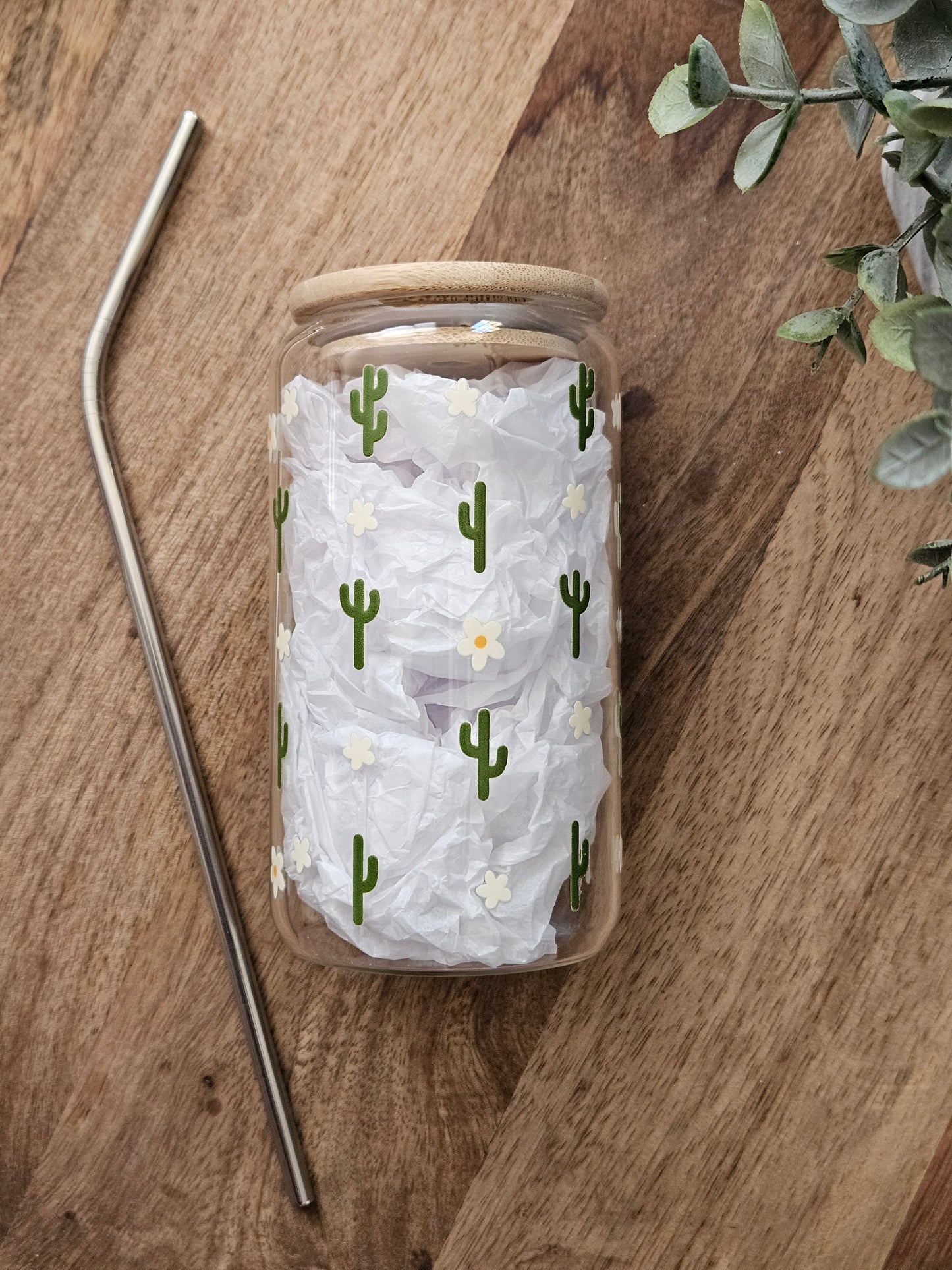 Desert Cacti Glass Cup - Desert Blossom Gifts