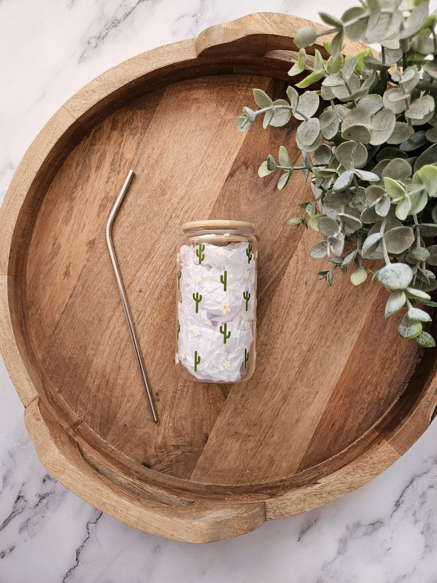 Desert Cacti Glass Cup - Desert Blossom Gifts