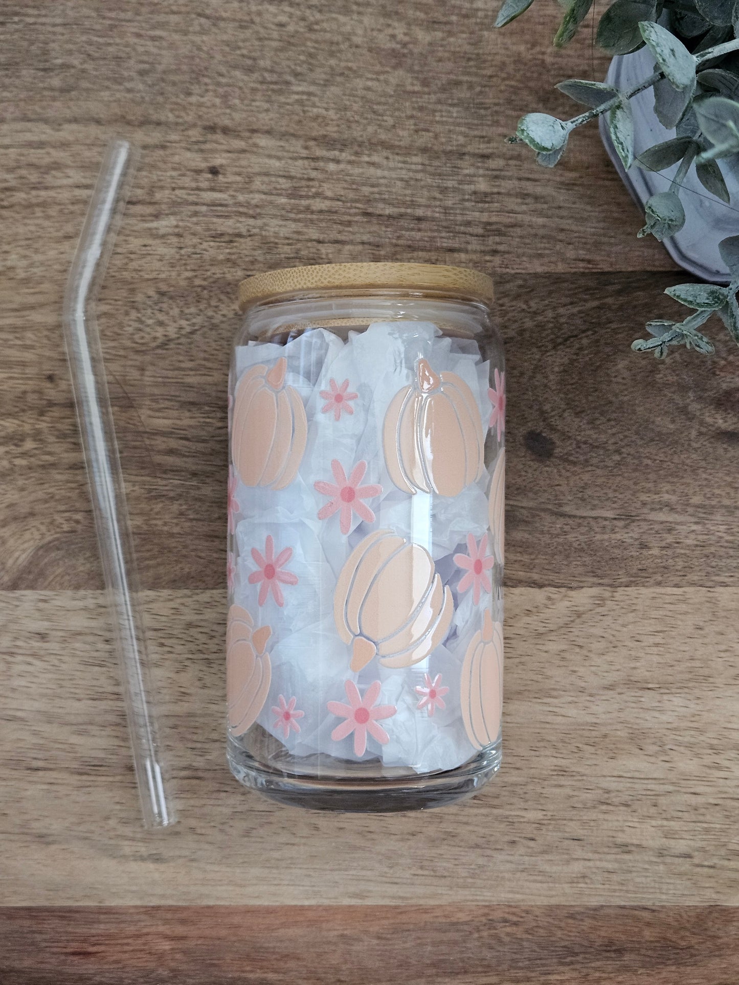 Pumpkins Glass Cup - Desert Blossom Gifts