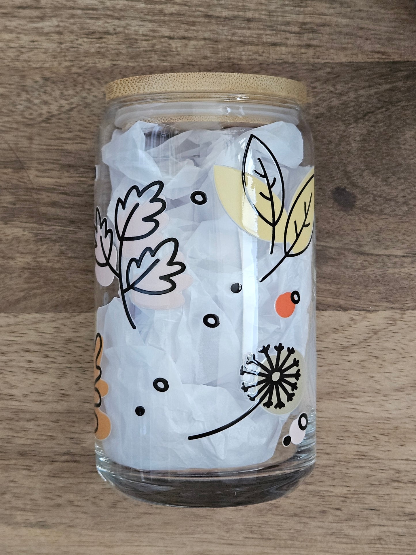 Fall Leaves Glass Cup - Desert Blossom Gifts
