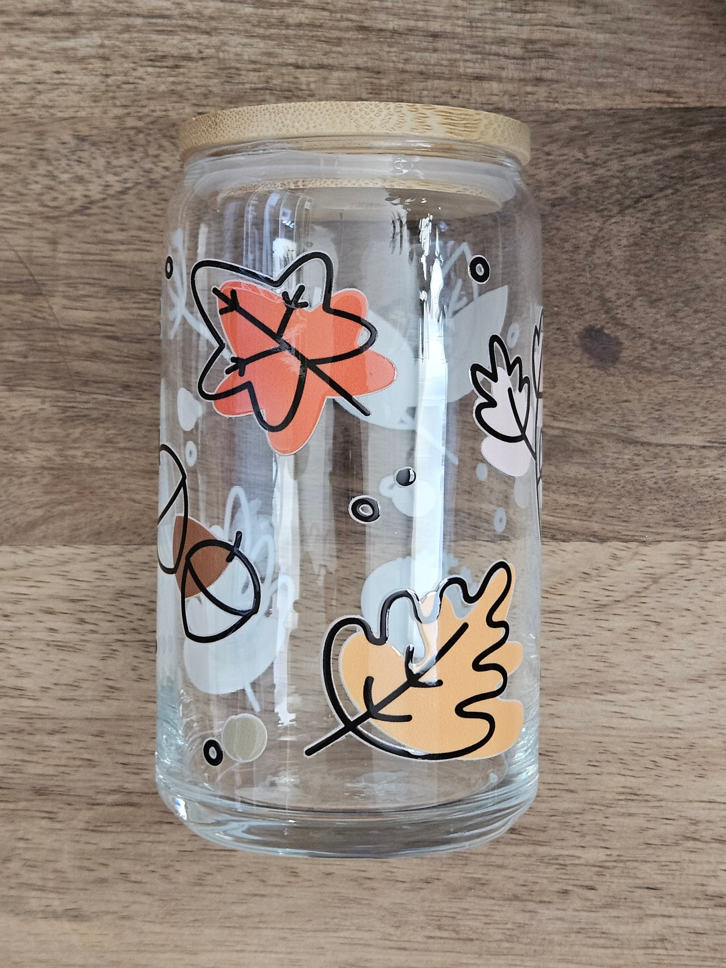 Fall Leaves Glass Cup - Desert Blossom Gifts