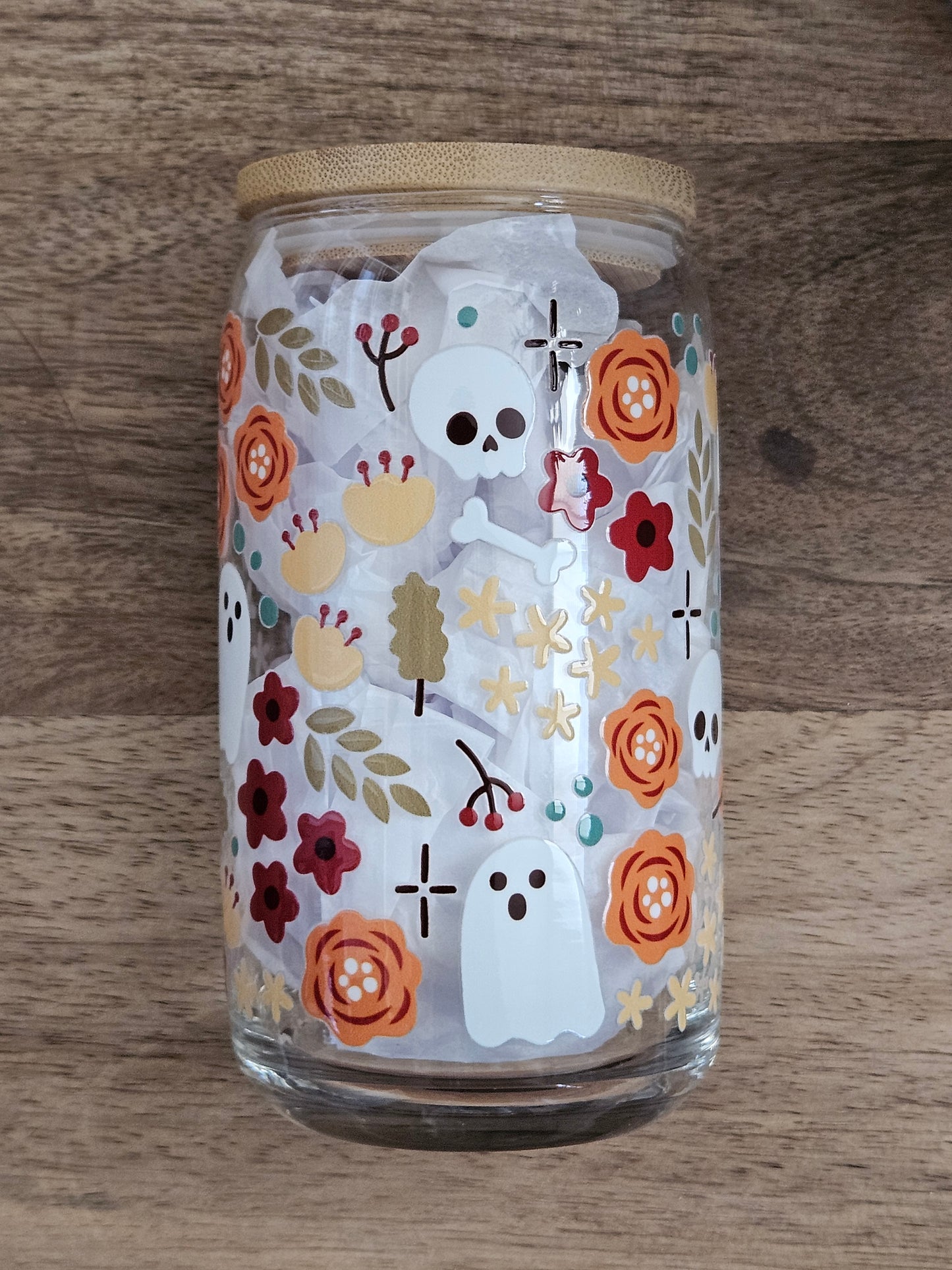Skull and Ghost Glass Cup - Desert Blossom Gifts