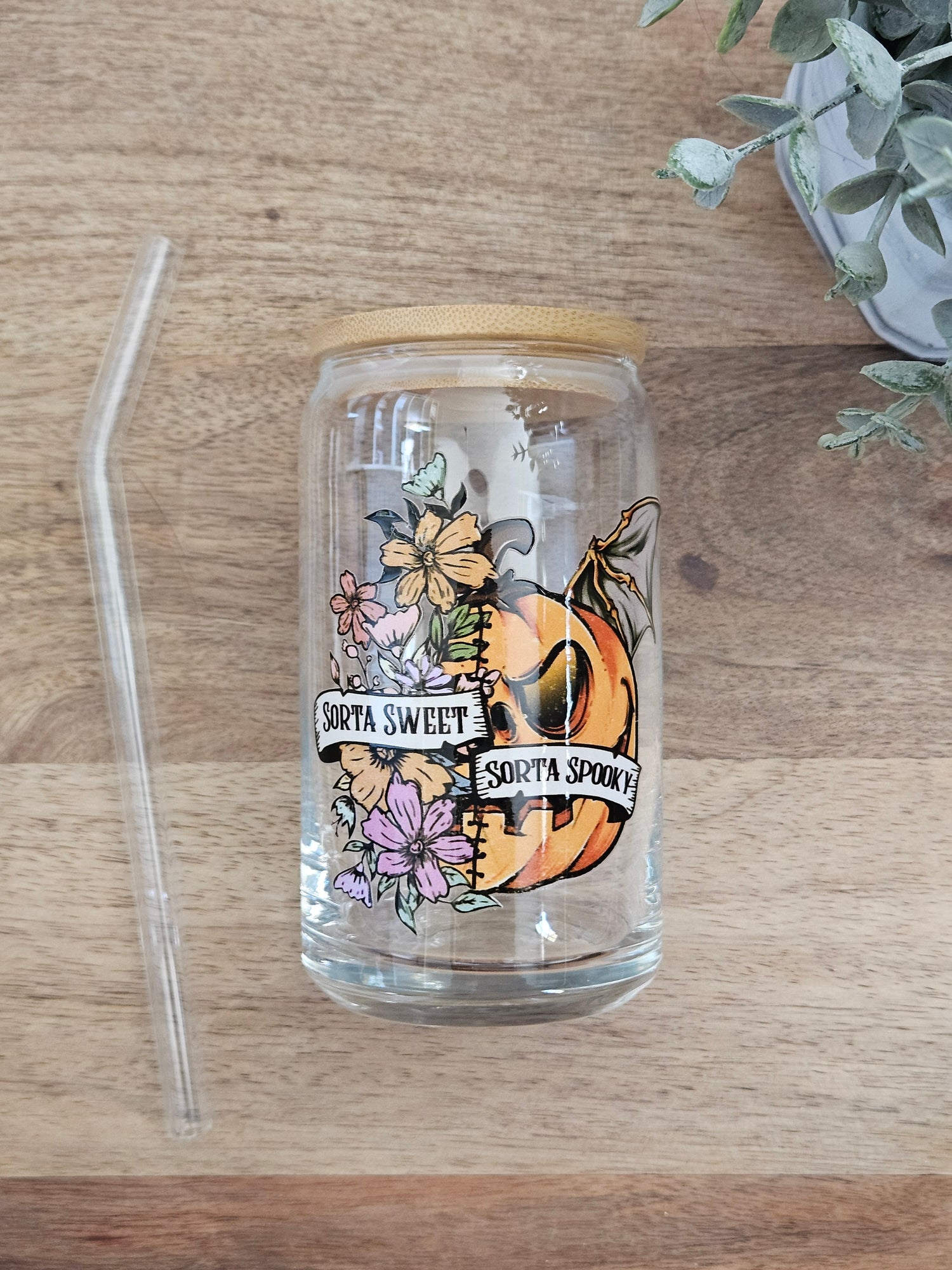 Sorta Sweet, Sorta Spooky Glass Cup - Desert Blossom Gifts