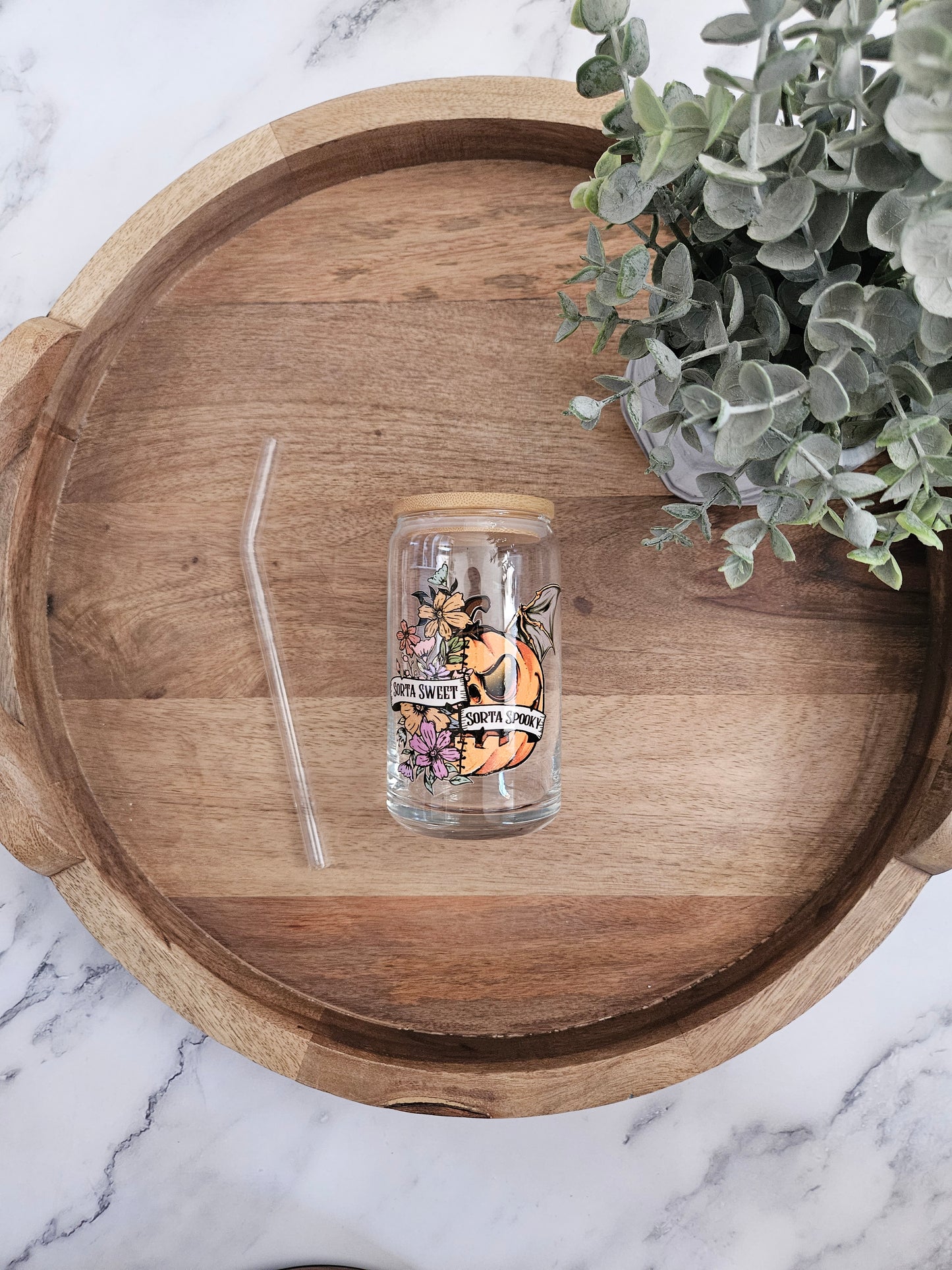Sorta Sweet, Sorta Spooky Glass Cup - Desert Blossom Gifts
