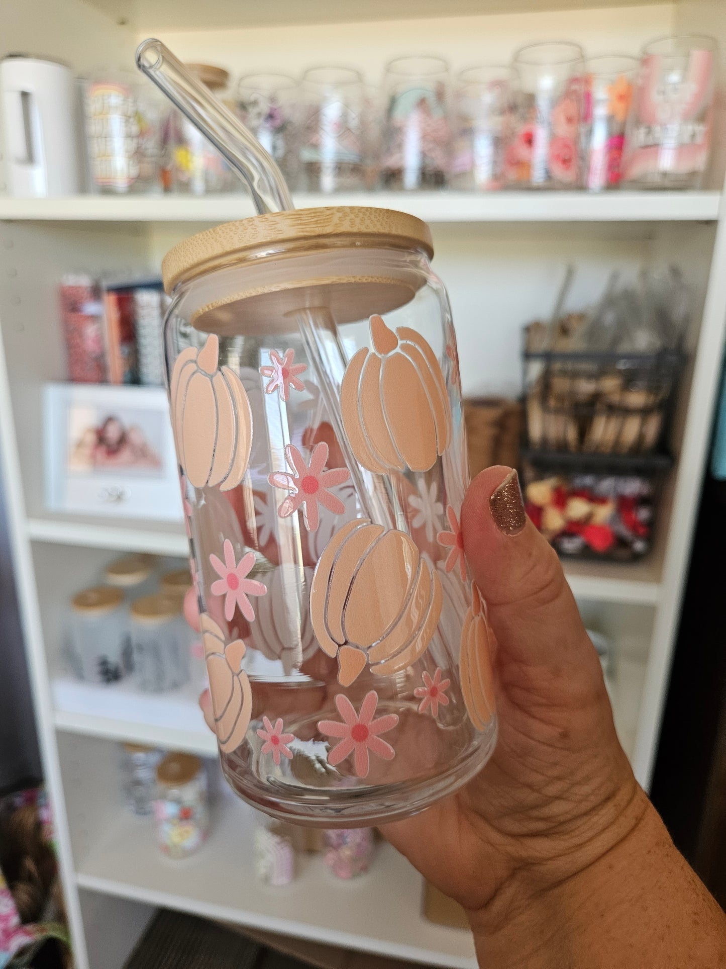 Pumpkins Glass Cup - Desert Blossom Gifts
