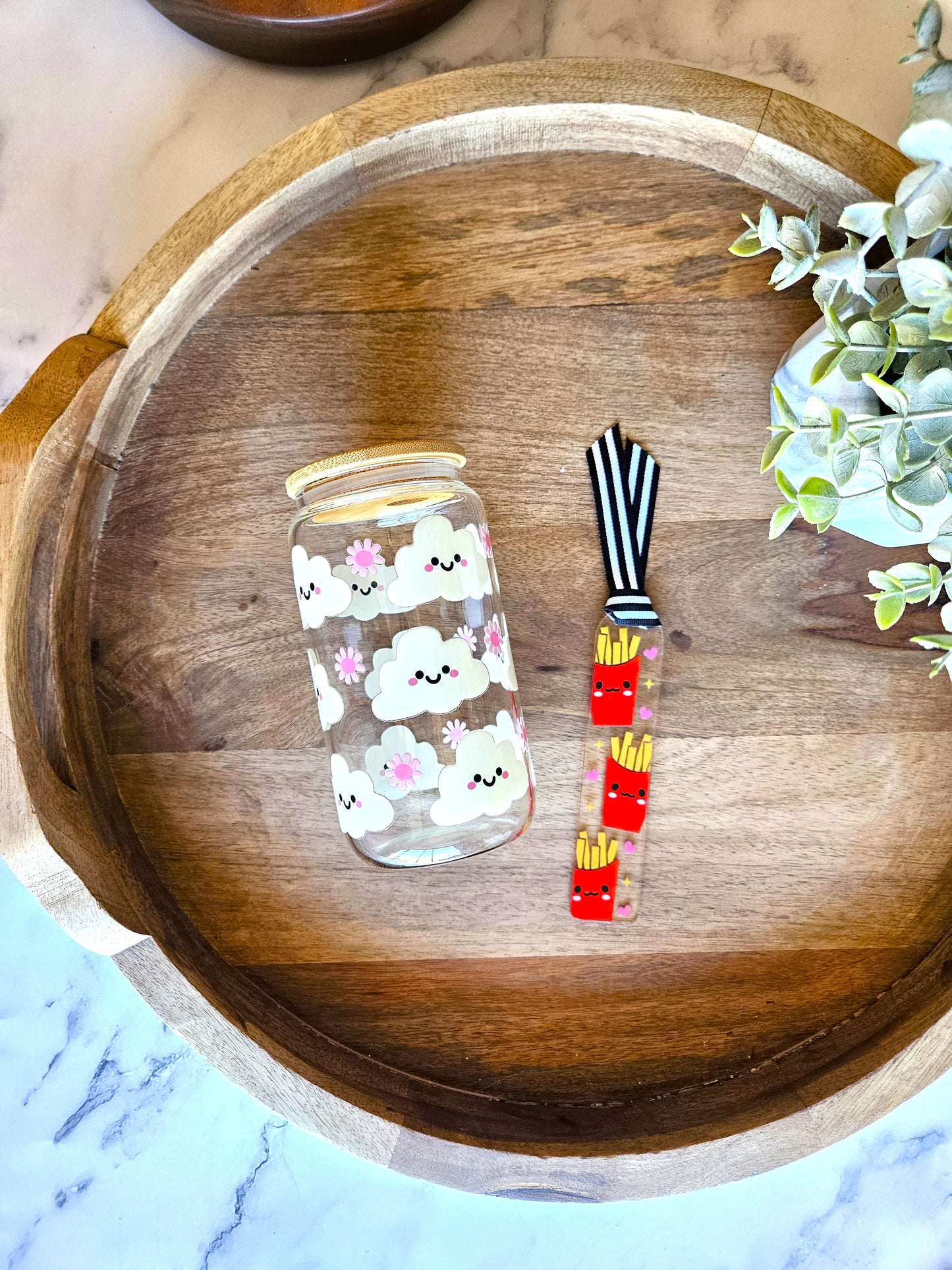 Kawaii Clouds Glass Cup