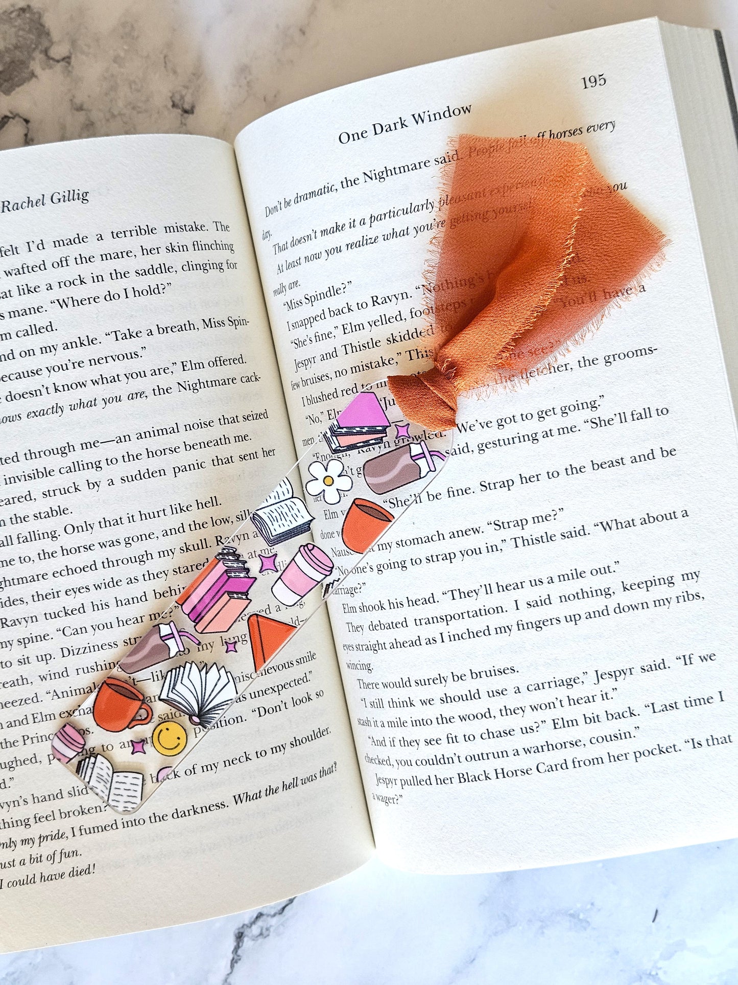 Pink & Orange Booklovers Bookmark