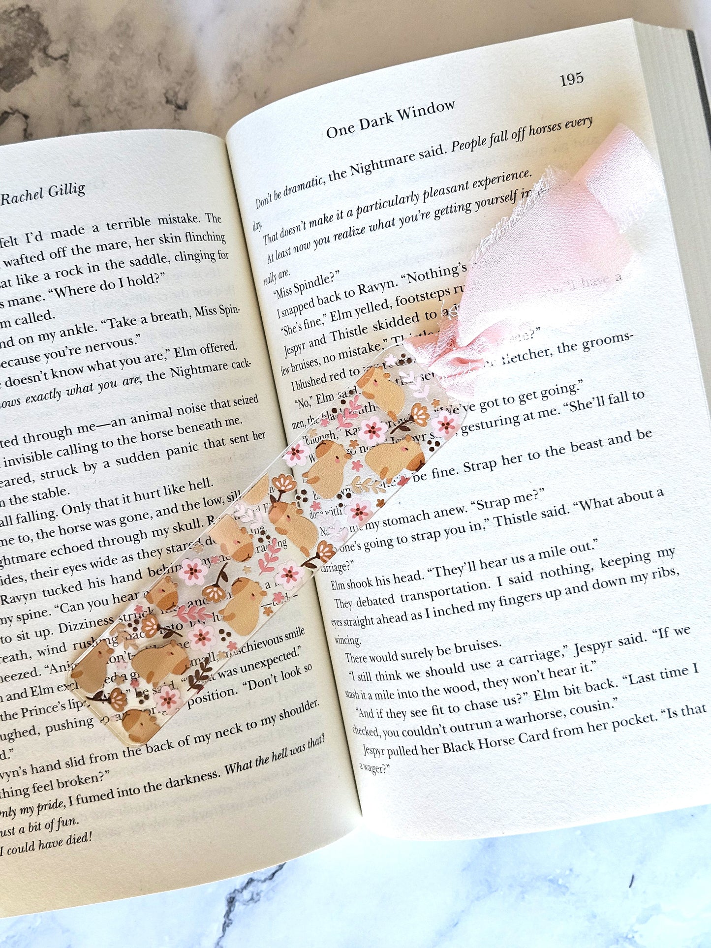 Floral Capybara Bookmark