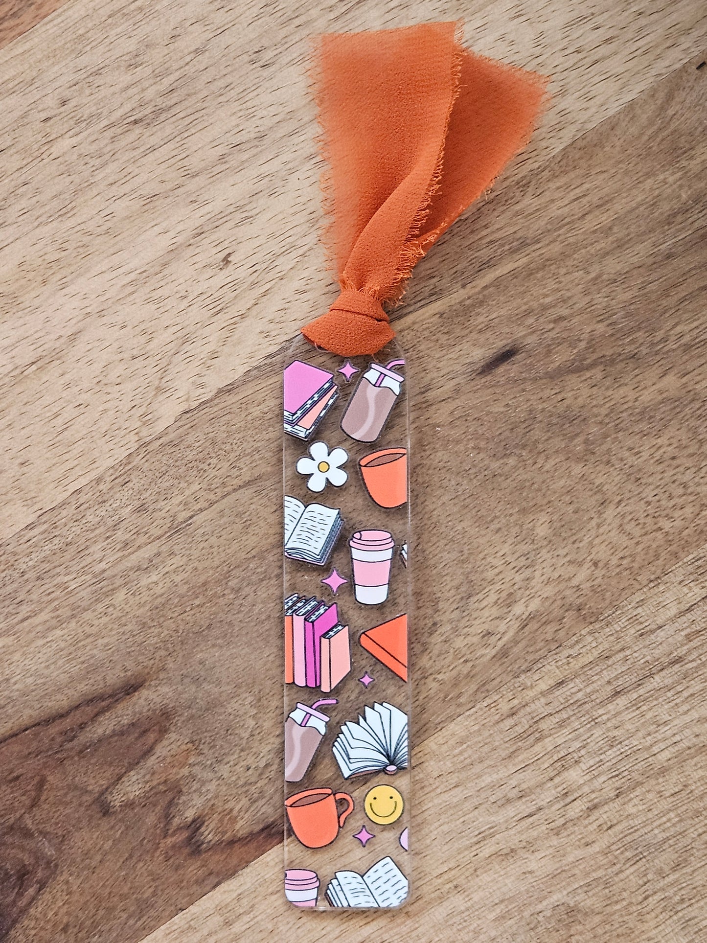 Pink & Orange Booklovers Bookmark