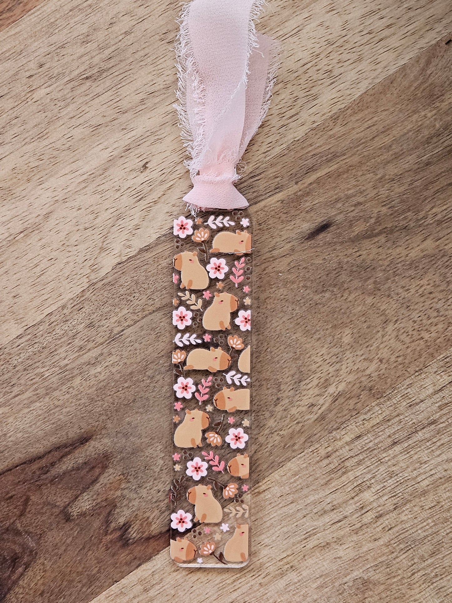 Floral Capybara Bookmark