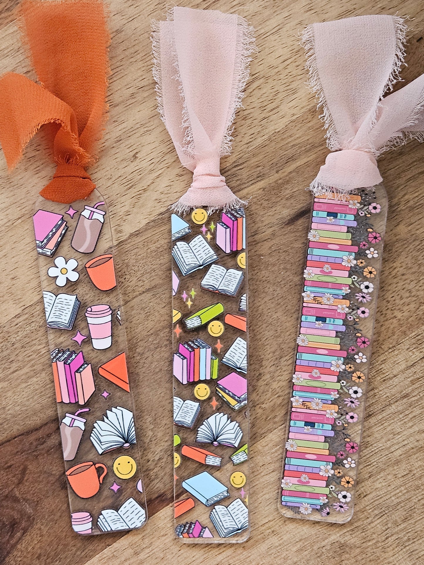 Pink & Orange Booklovers Bookmark - Desert Blossom Gifts