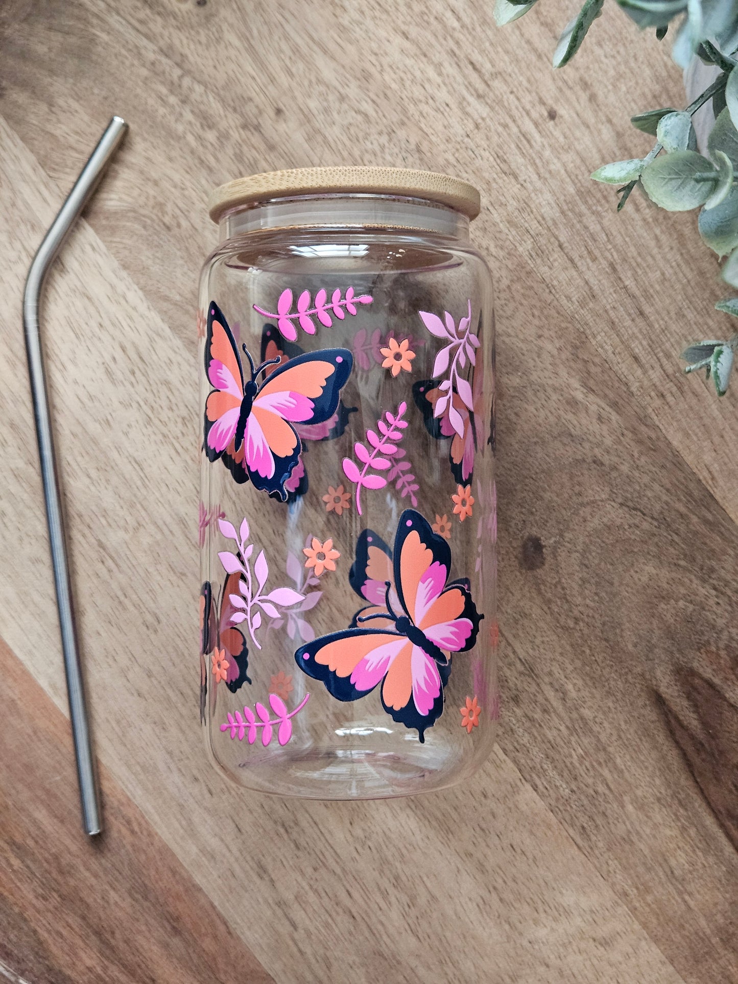 Butterflies Glass Cup