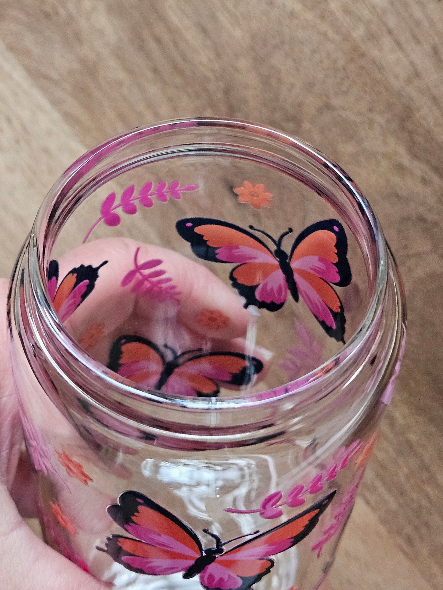 Butterflies Glass Cup