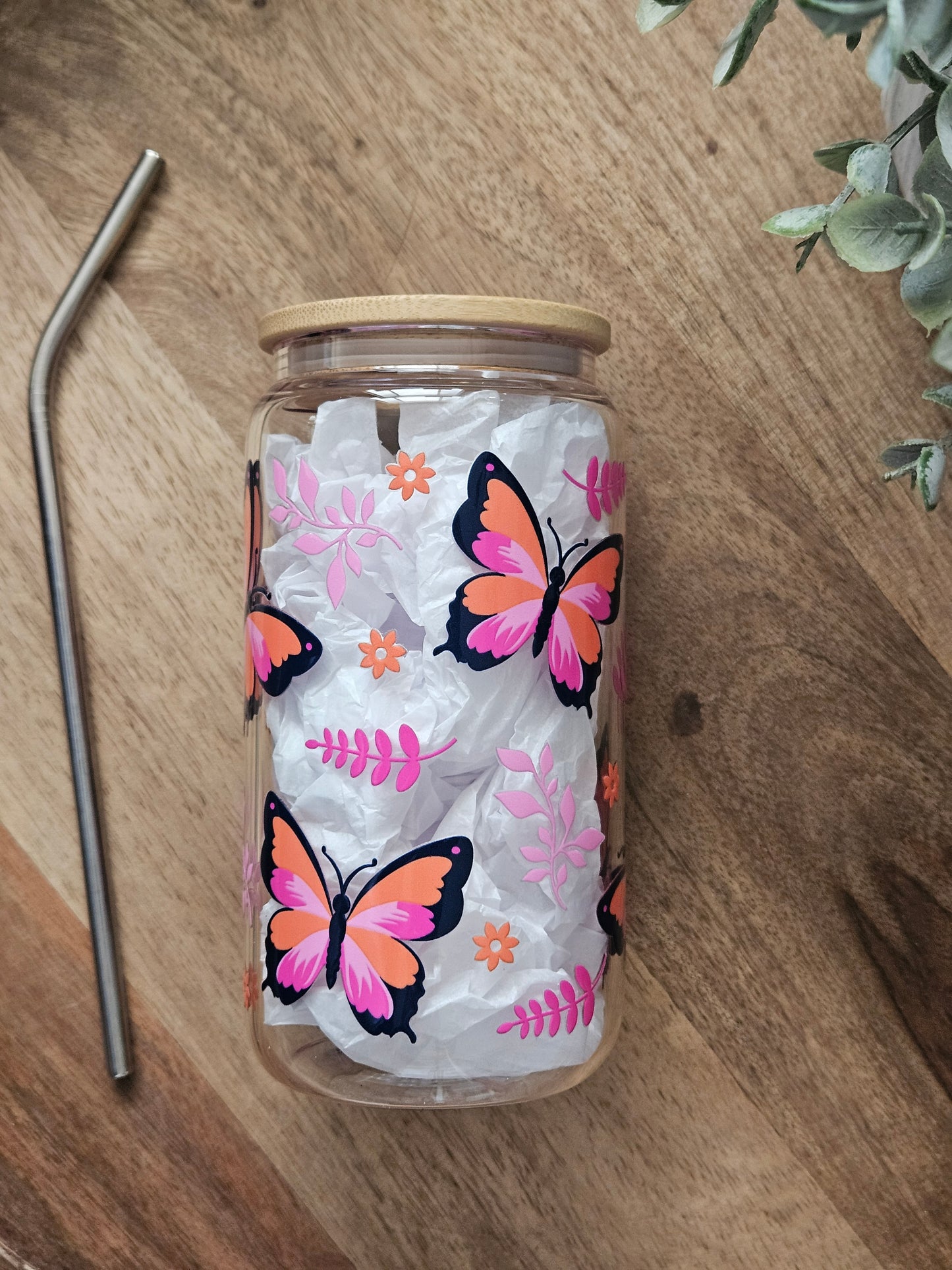 Butterflies Glass Cup
