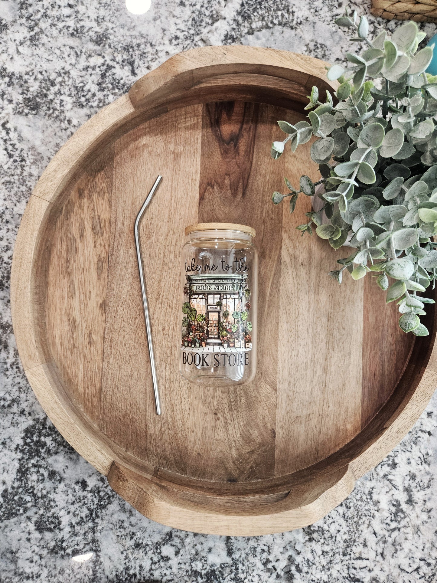 Take Me to the Bookstore Glass Cup - Desert Blossom Gifts