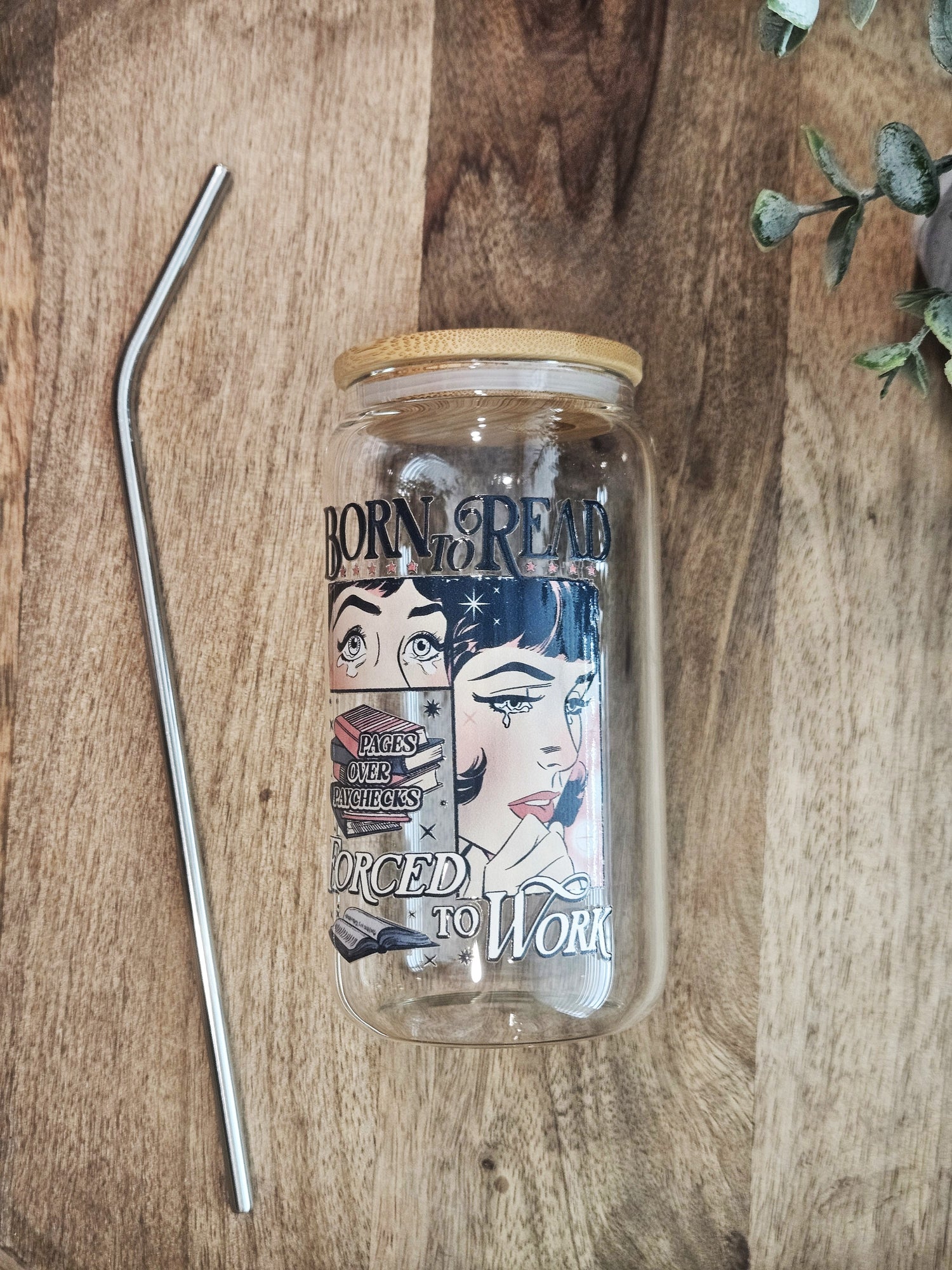 Born to Read Glass Cup - Desert Blossom Gifts