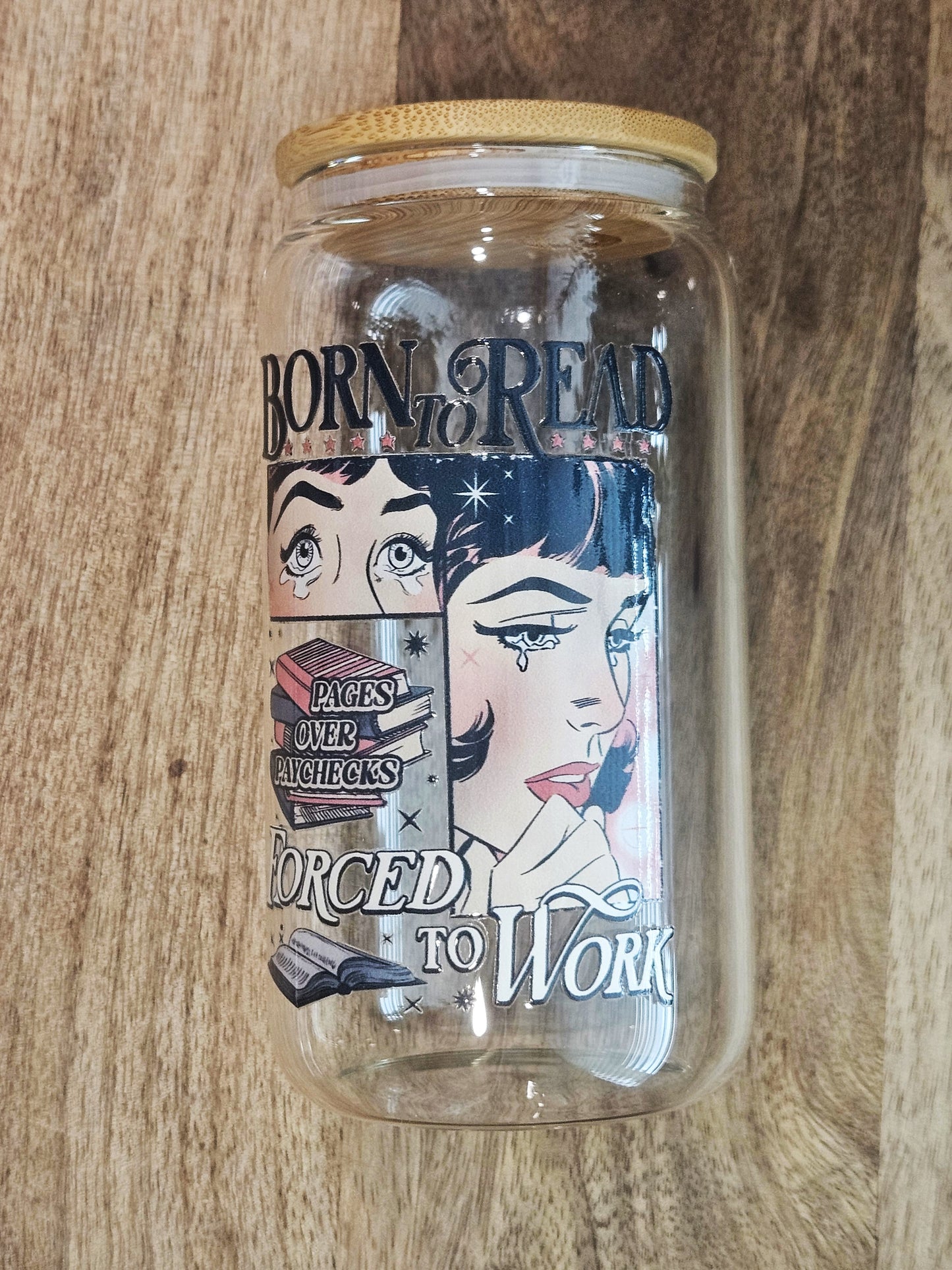 Born to Read Glass Cup - Desert Blossom Gifts