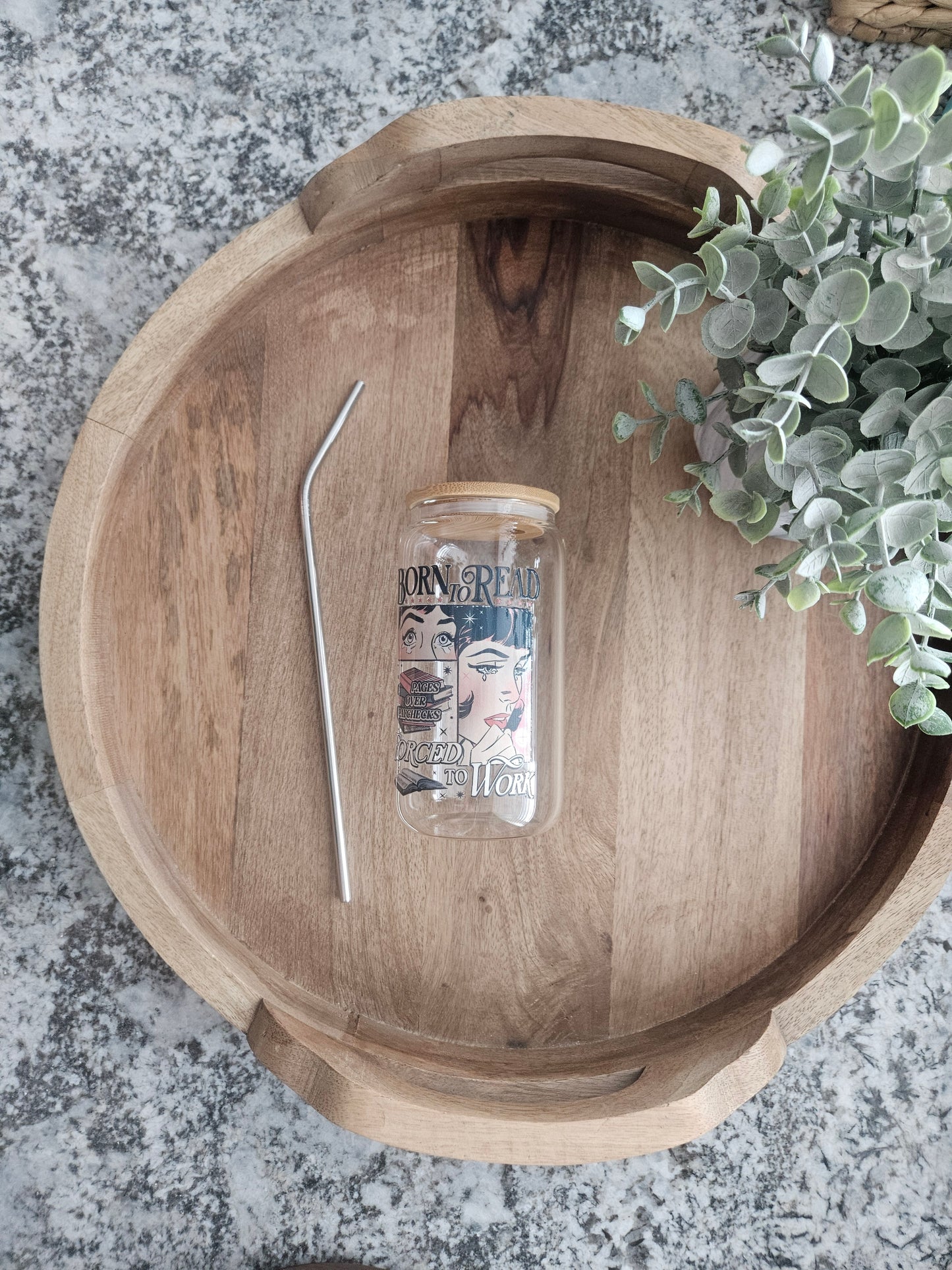 Born to Read Glass Cup - Desert Blossom Gifts