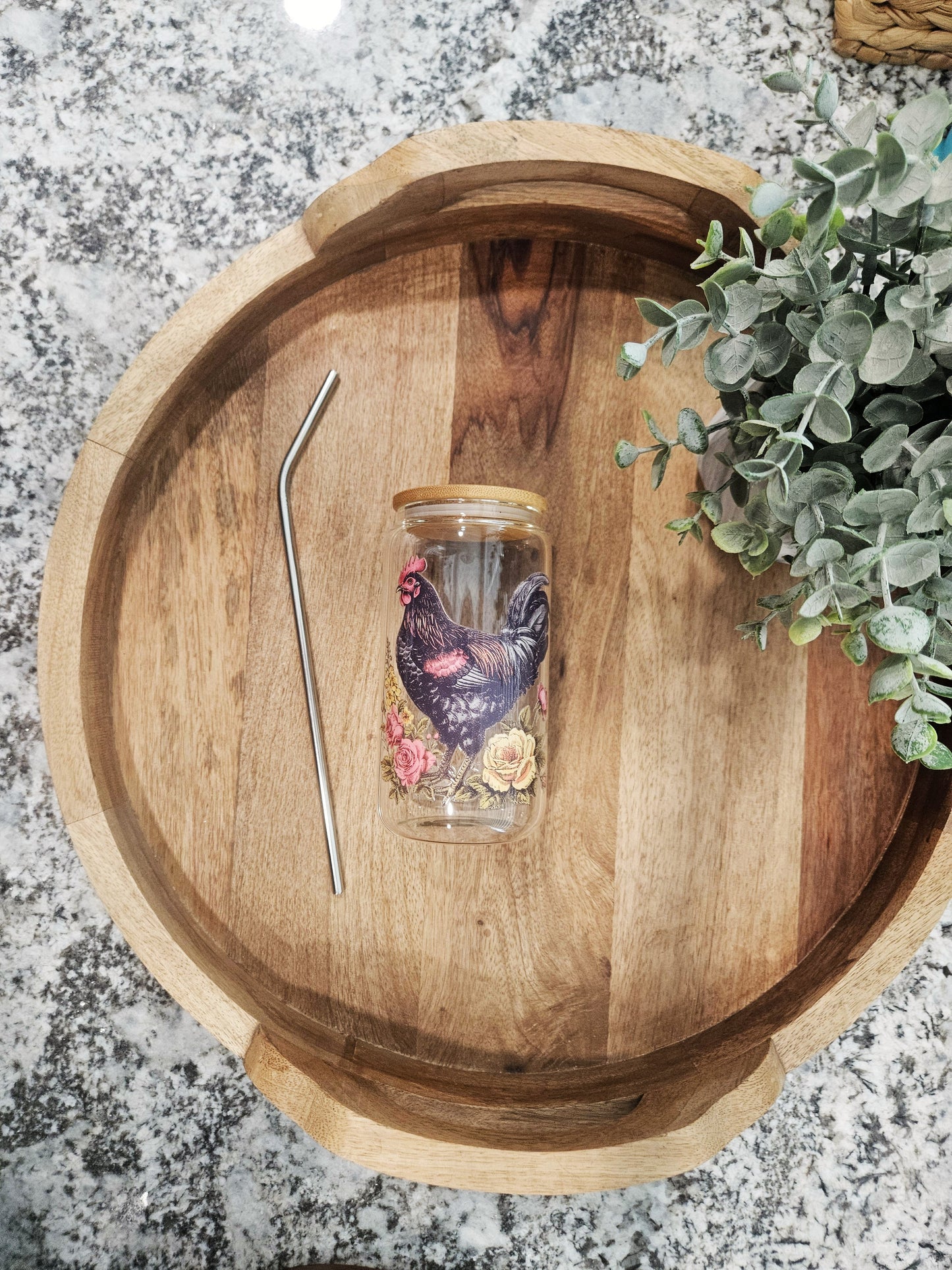 Rooster Glass Cup - Desert Blossom Gifts