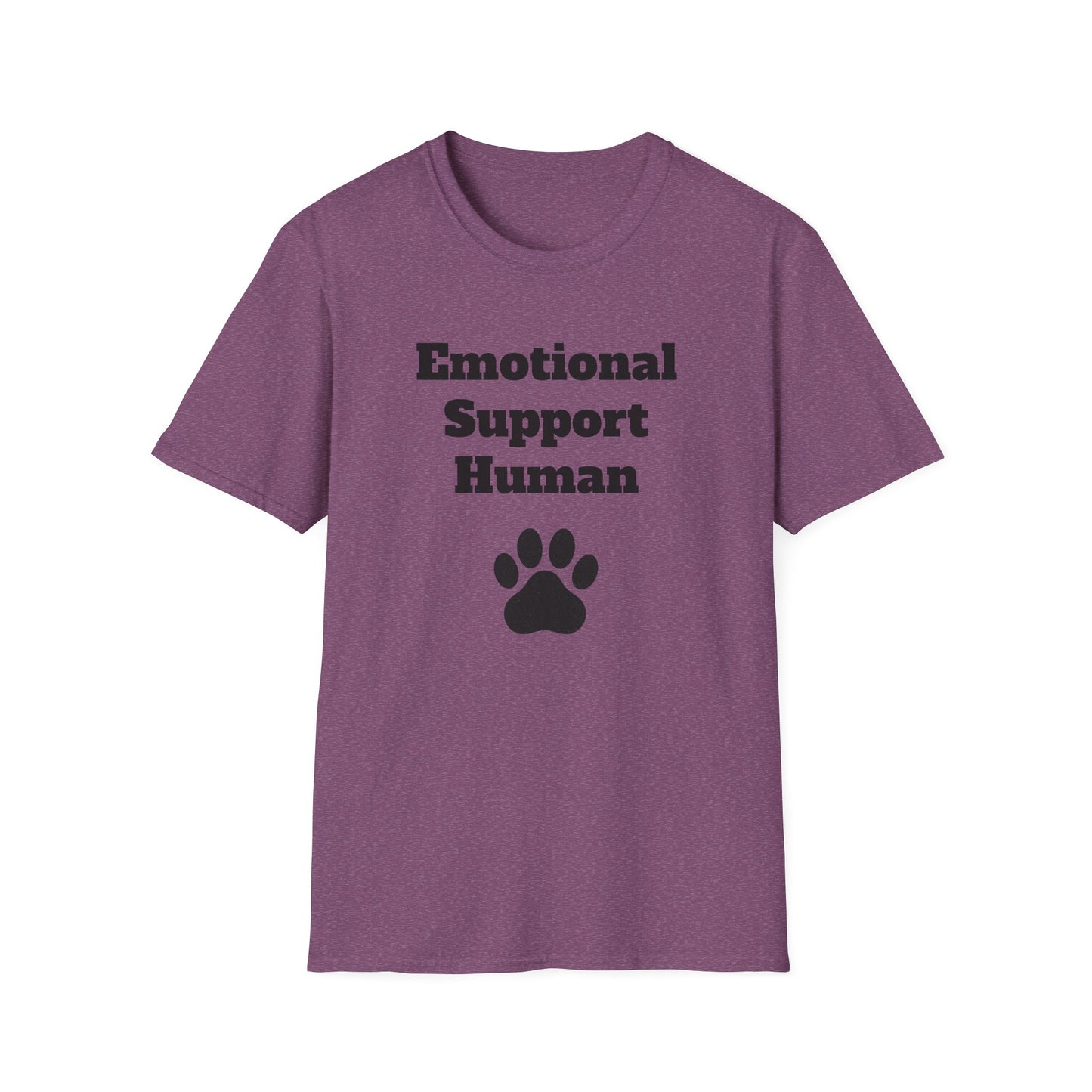 Emotional Support Human T-Shirt, Unisex Funny Tee, Pet Lover Gift, Animal Support Shirt, Casual Wear for Humans, Cute Animal Paw Print
