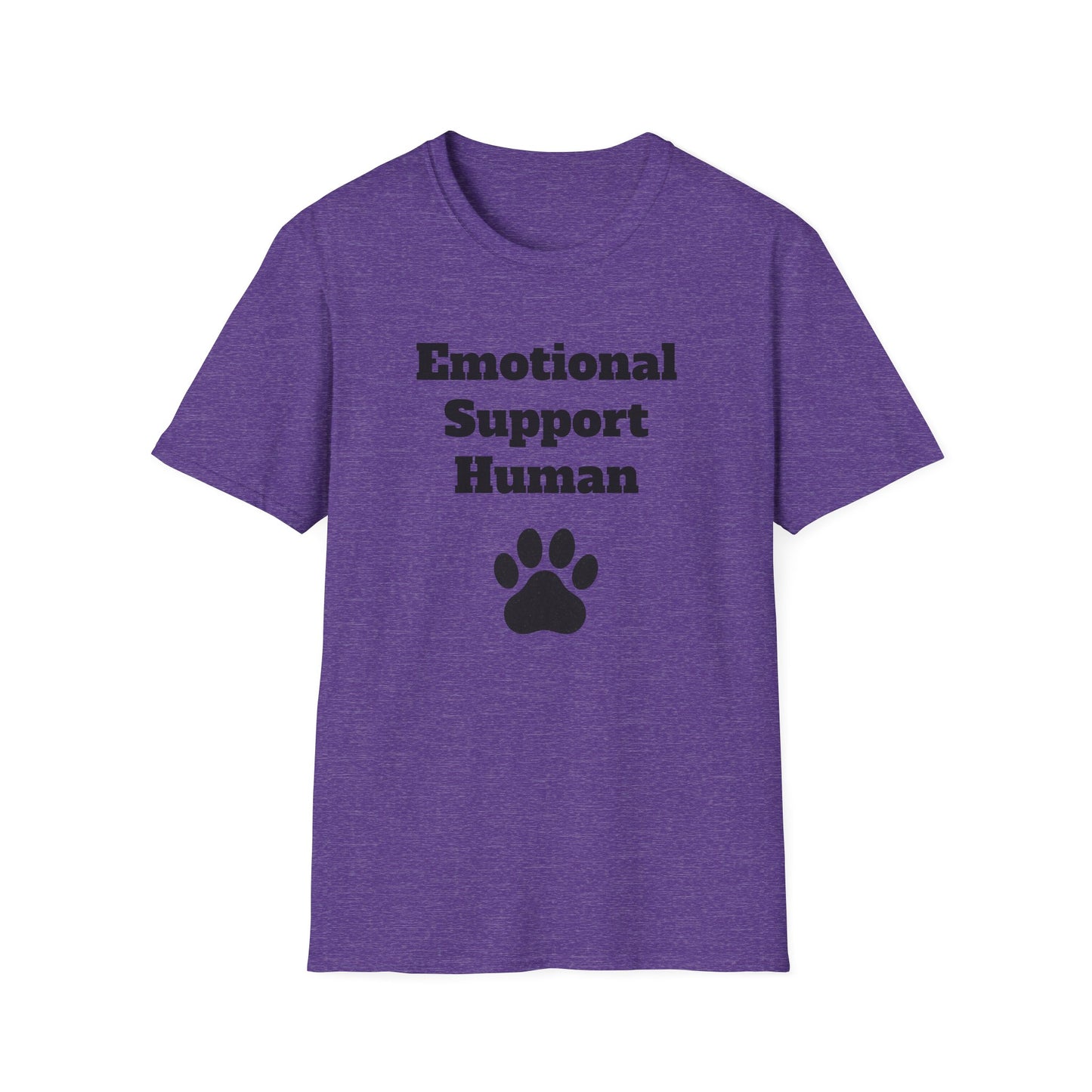 Emotional Support Human T-Shirt, Unisex Funny Tee, Pet Lover Gift, Animal Support Shirt, Casual Wear for Humans, Cute Animal Paw Print