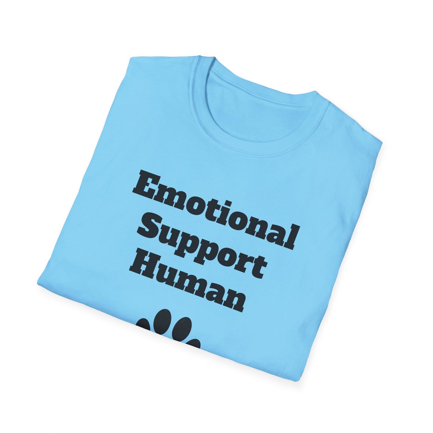 Emotional Support Human T-Shirt, Unisex Funny Tee, Pet Lover Gift, Animal Support Shirt, Casual Wear for Humans, Cute Animal Paw Print
